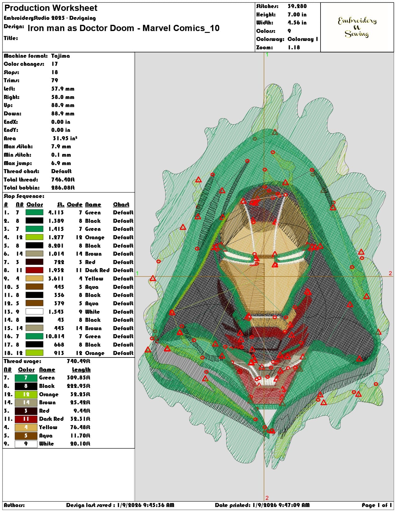Iron man as Doctor Doom Marvel Comics - Elegant embroidery design file - instant download — view 3