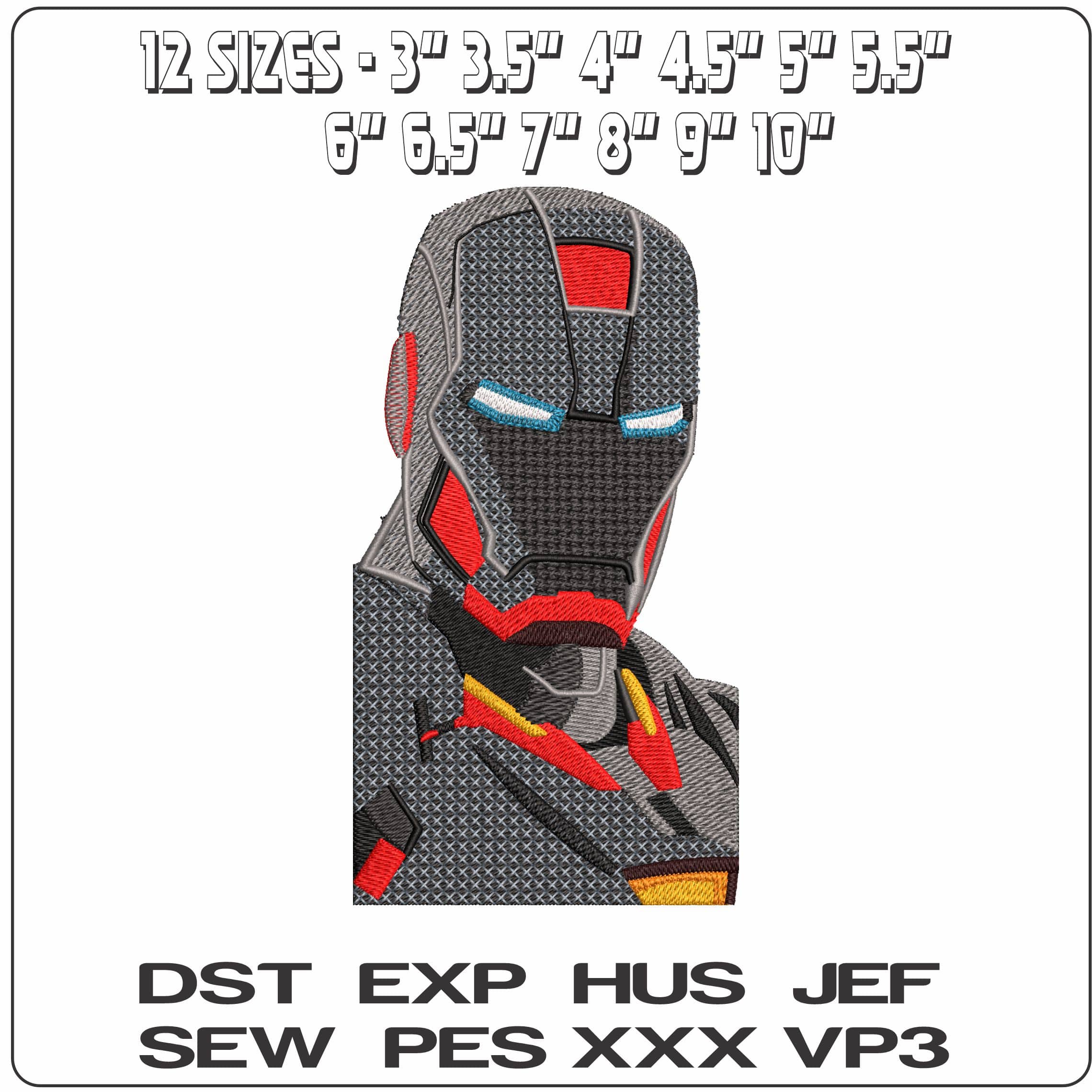 Ironman Torso Marvel Comic - Elegant embroidery design file - instant download — view 2