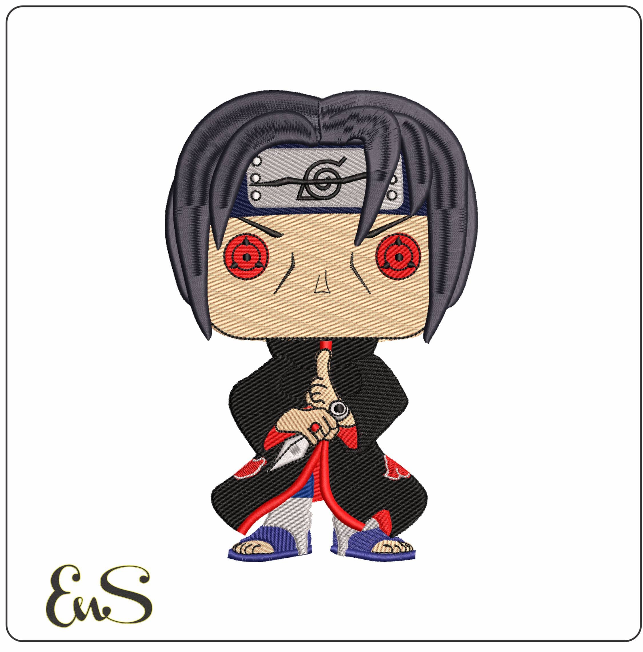 Itachi Uchiha Funko Pop Naruto Anime - Elegant embroidery design file - instant download