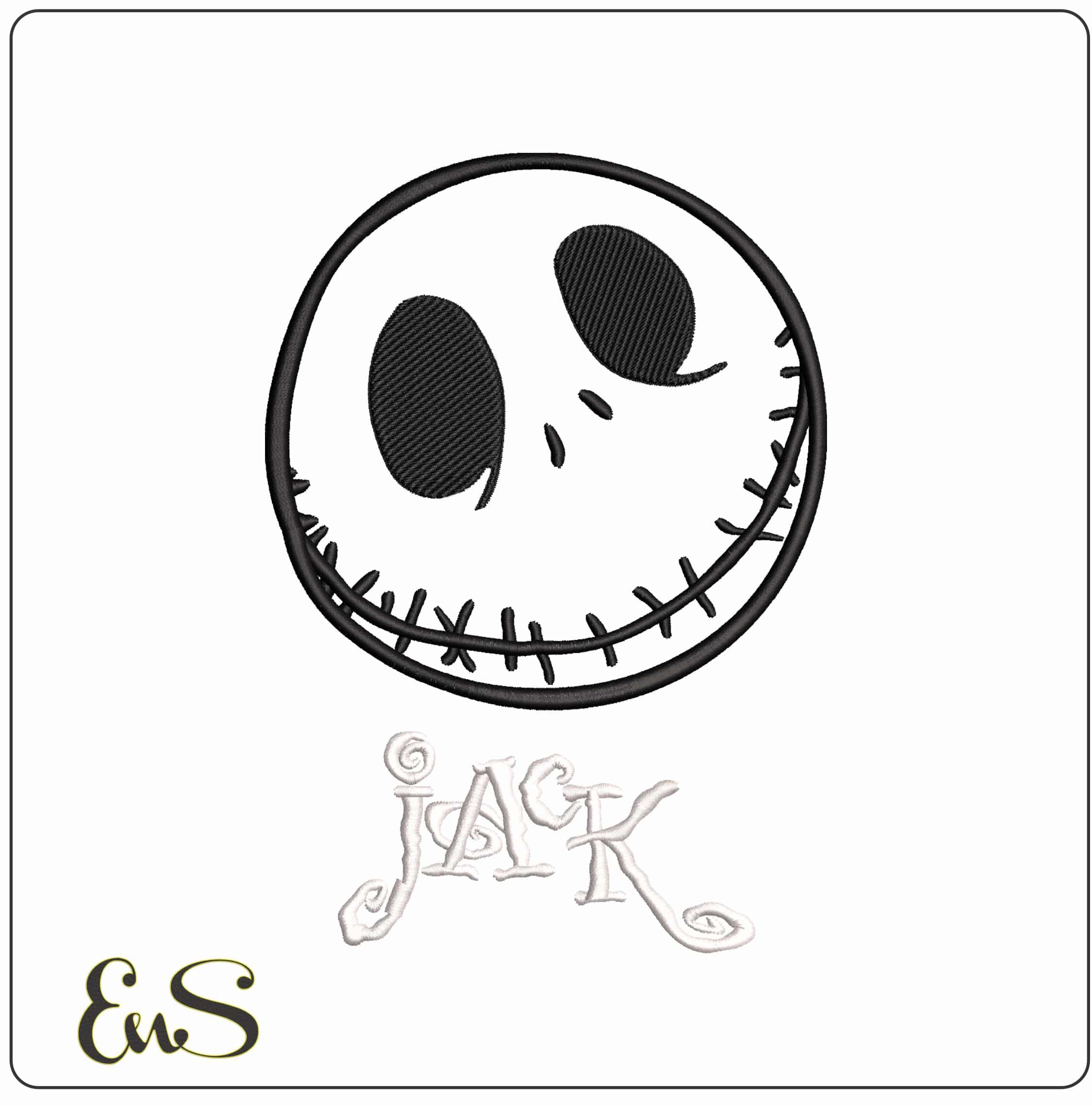 Jack Face Halloween - Elegant embroidery design file - instant download