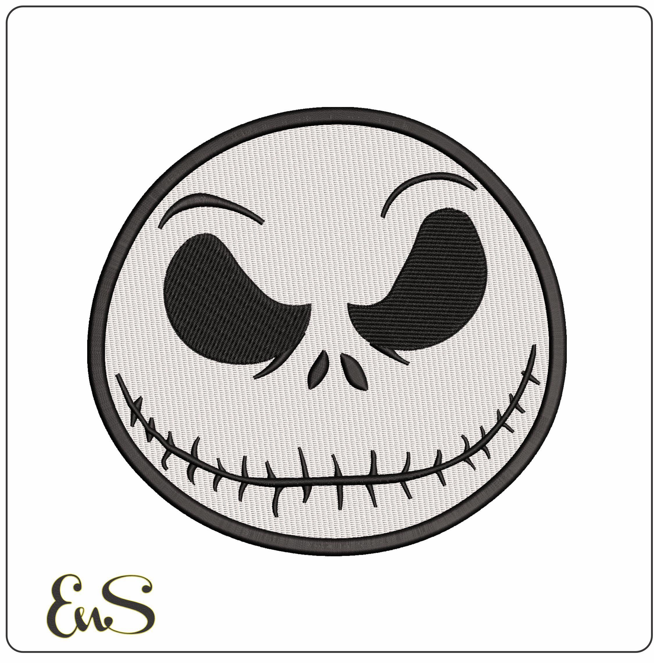 Jack Face filled in Halloween - Elegant embroidery design file - instant download