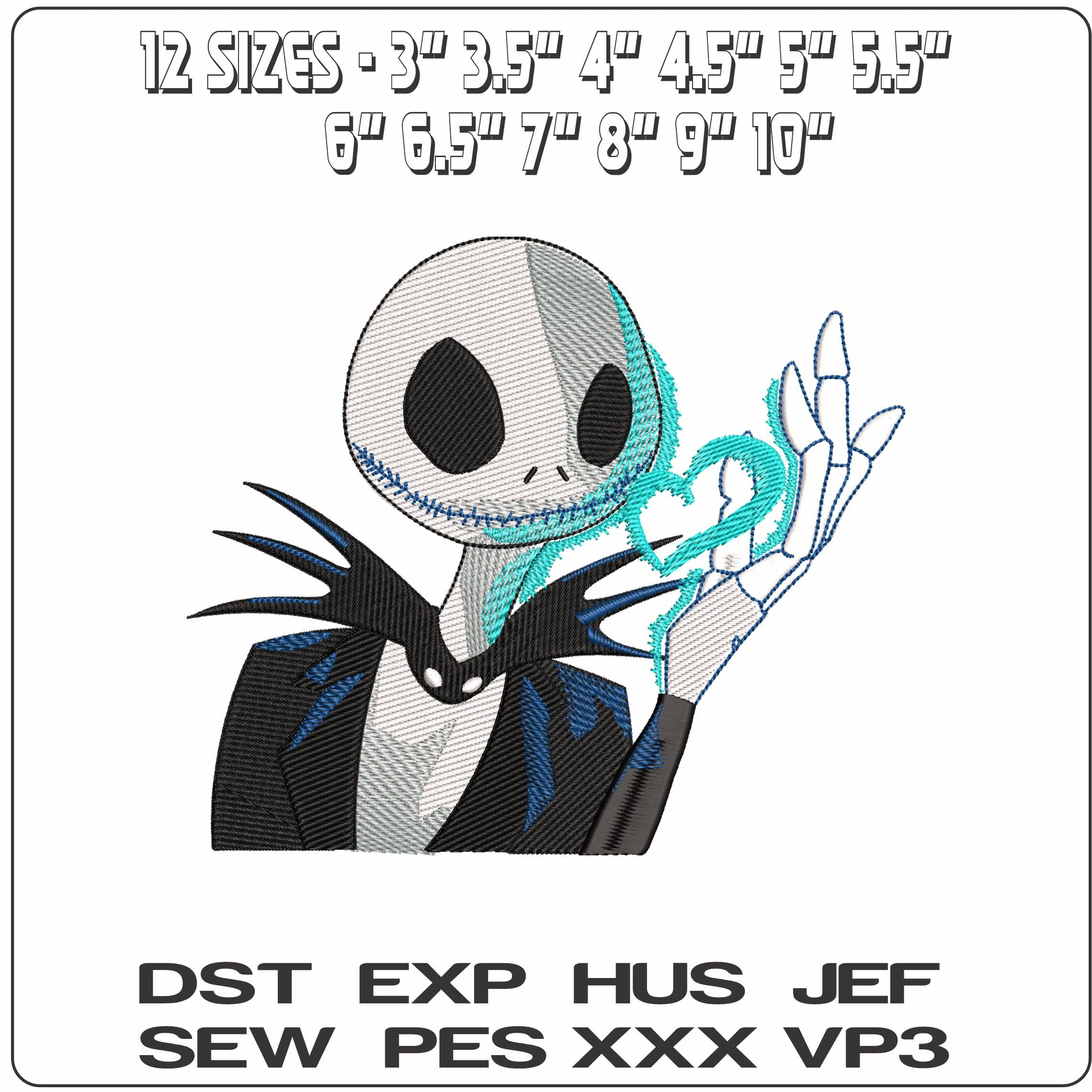 Jack Skellington torso - Elegant embroidery design file - instant download — view 2