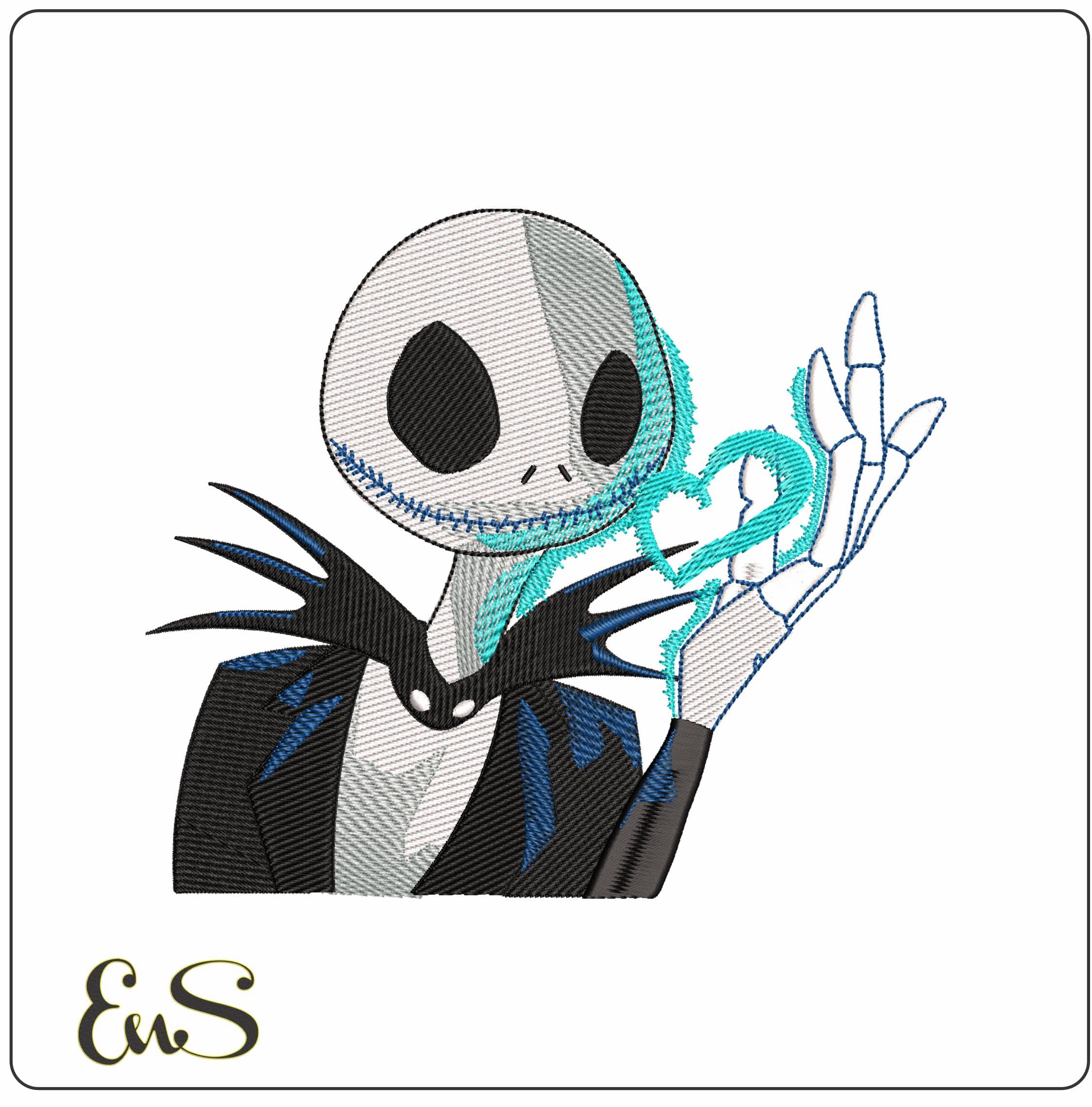 Jack Skellington torso - Elegant embroidery design file - instant download