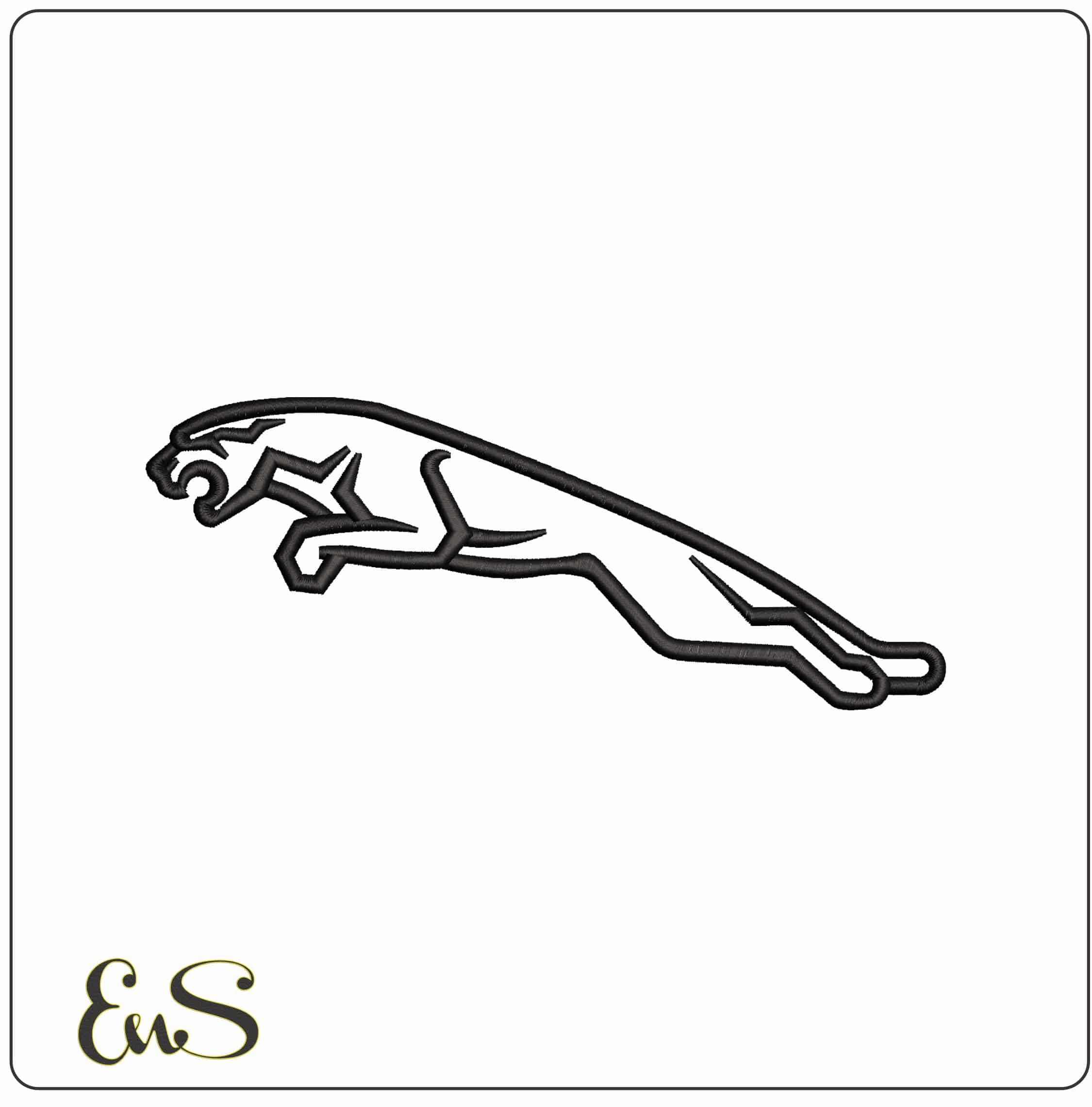 Jaguar - Elegant embroidery design file - instant download
