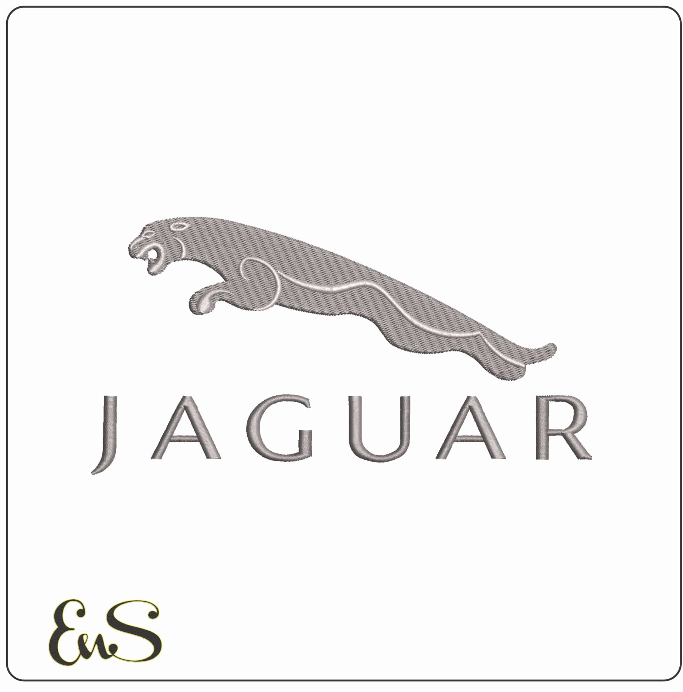 Jaguar Over Name - Elegant embroidery design file - instant download