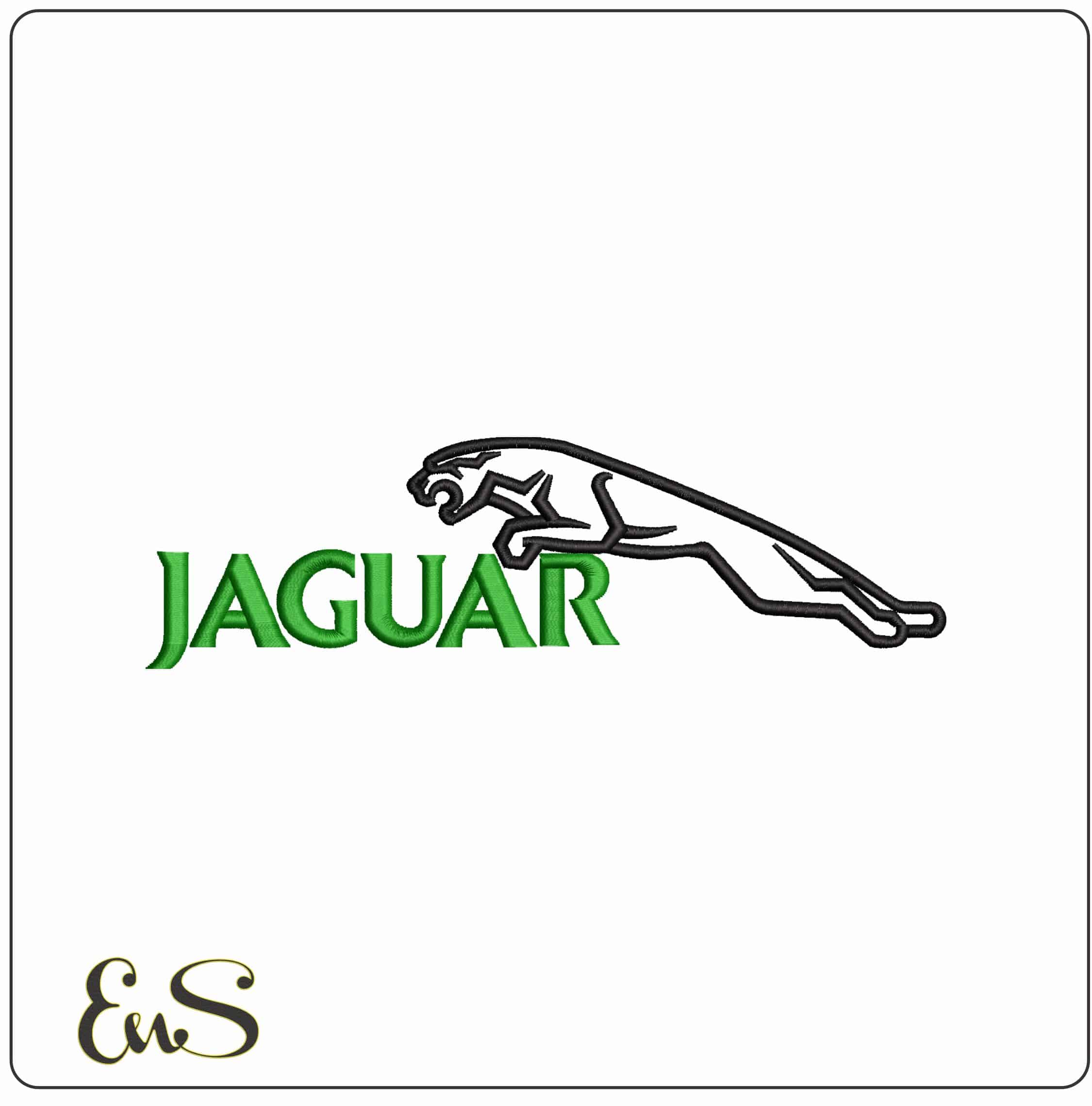 Jaguar with Name - Elegant embroidery design file - instant download