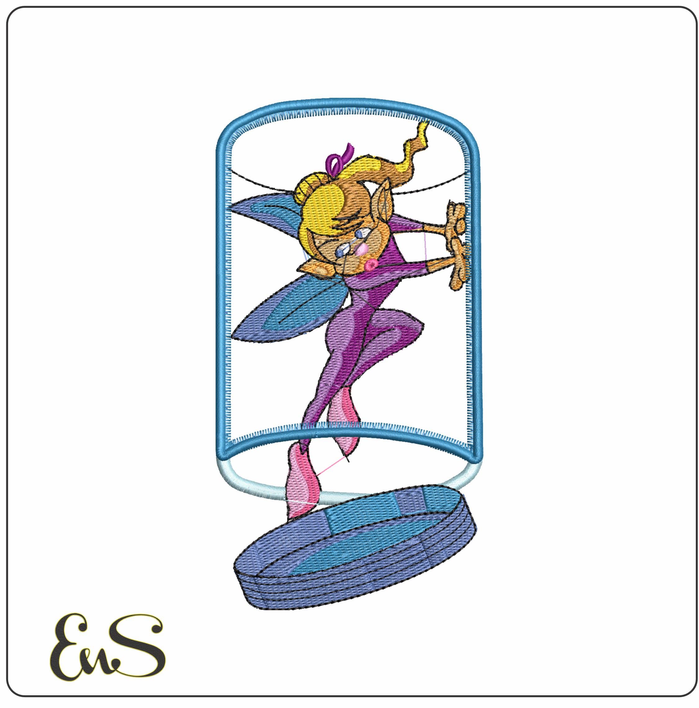 Jar Escaping Fairy - Elegant embroidery design file - instant download
