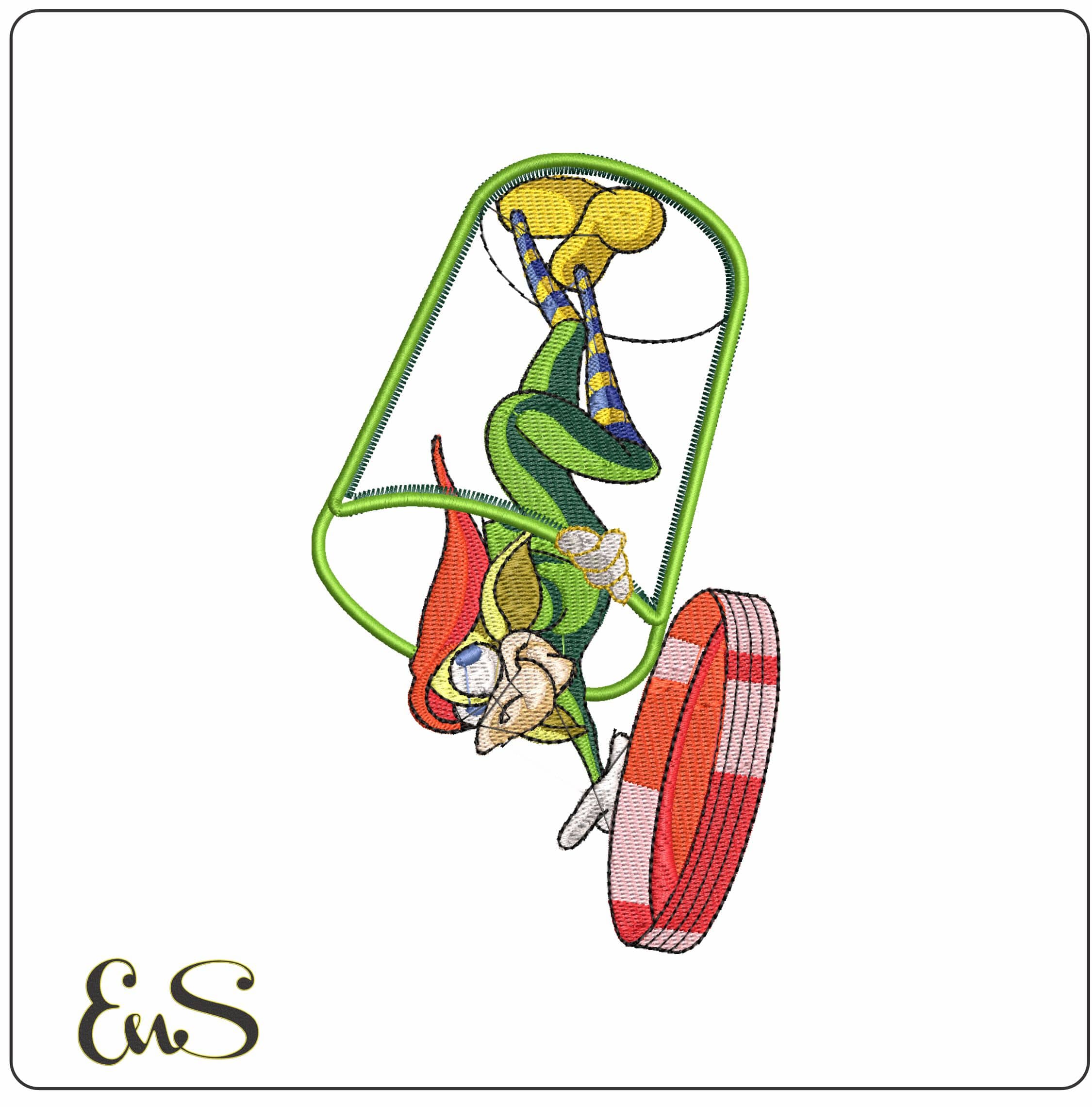 Jar Escaping Sprite - Elegant embroidery design file - instant download