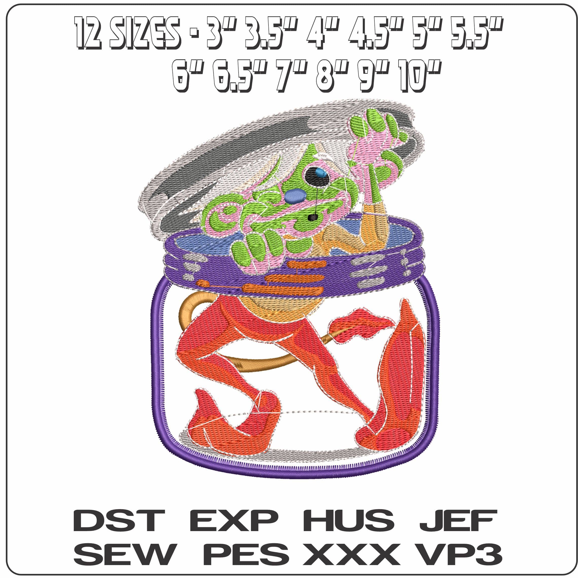 Jar Peeking Elf - Elegant embroidery design file - instant download — view 2
