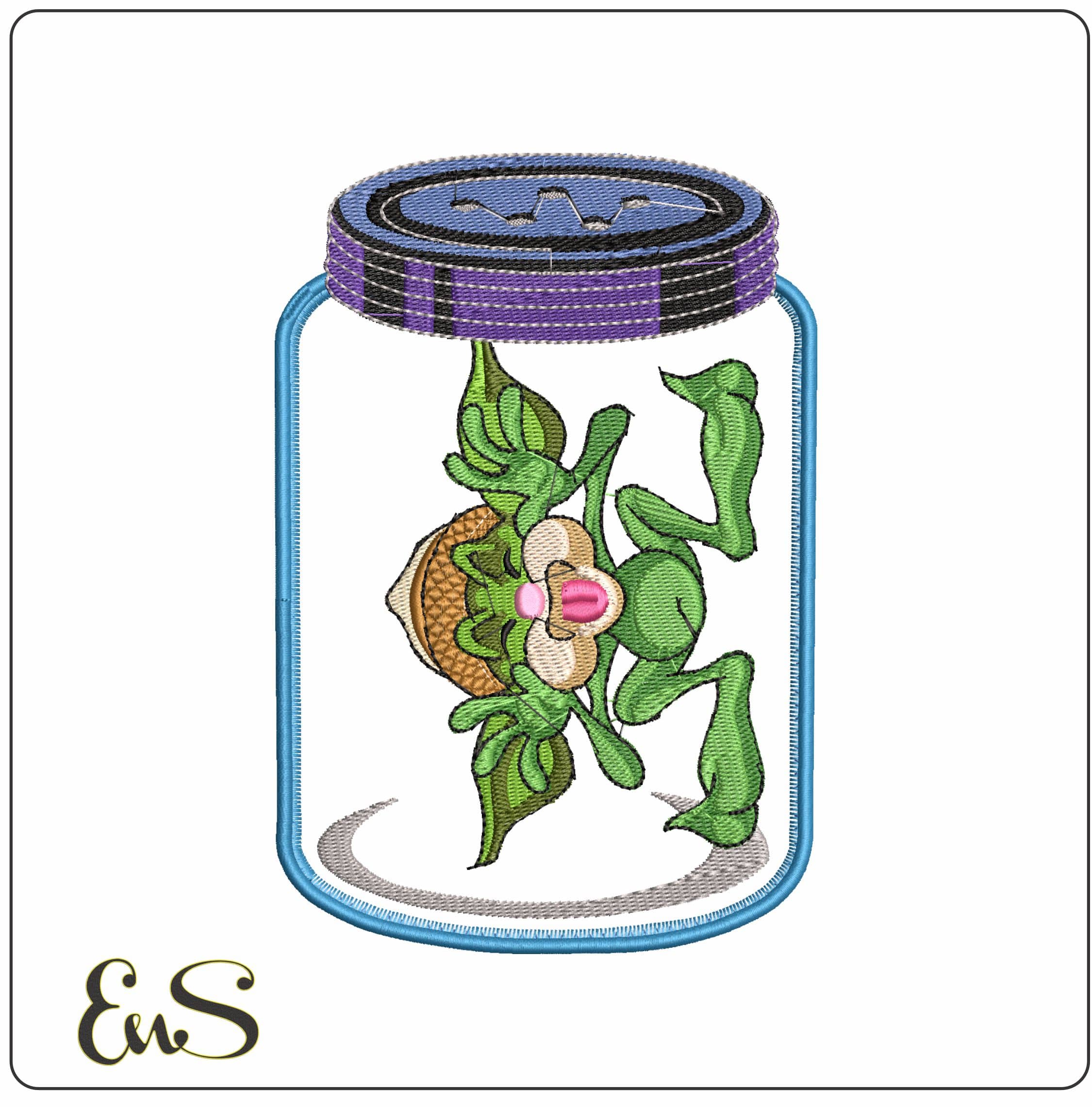 Jar Raspberry Sprit - Elegant embroidery design file - instant download