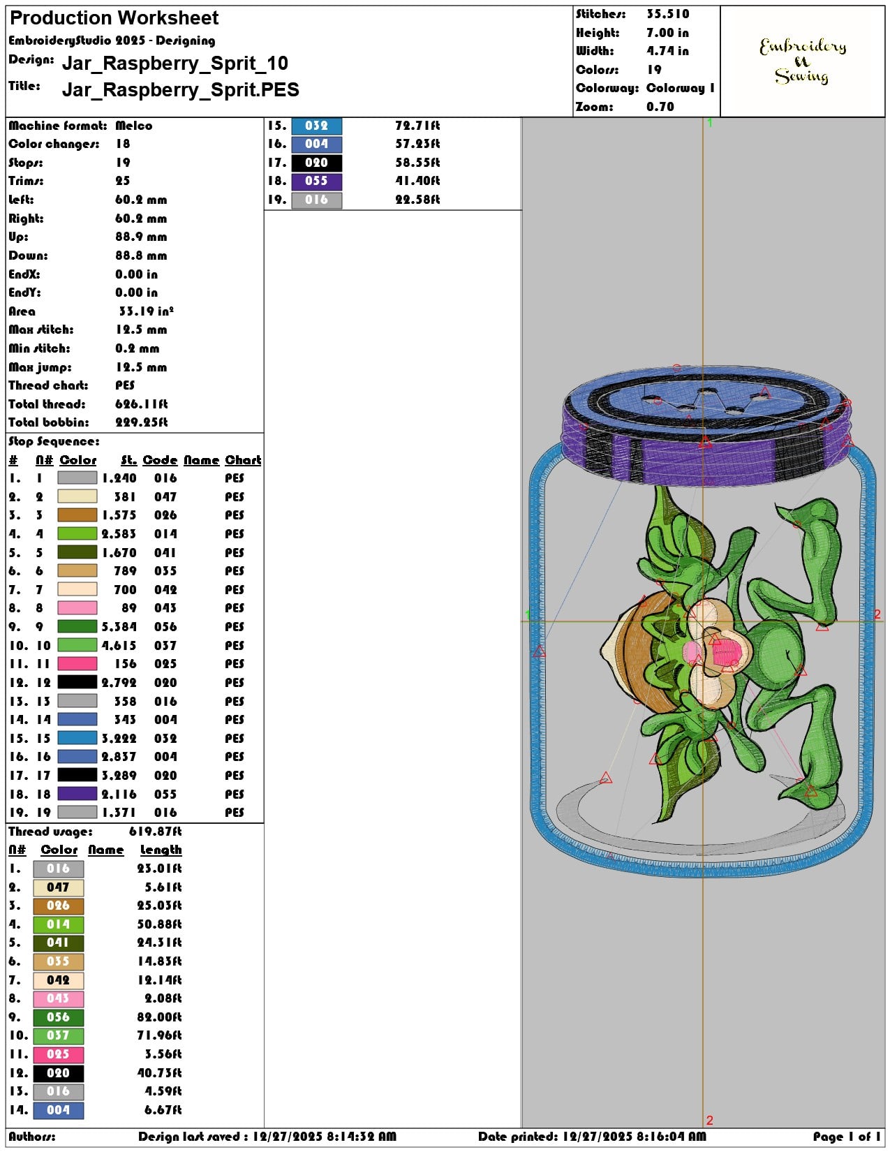 Jar Raspberry Sprit - Elegant embroidery design file - instant download — view 3