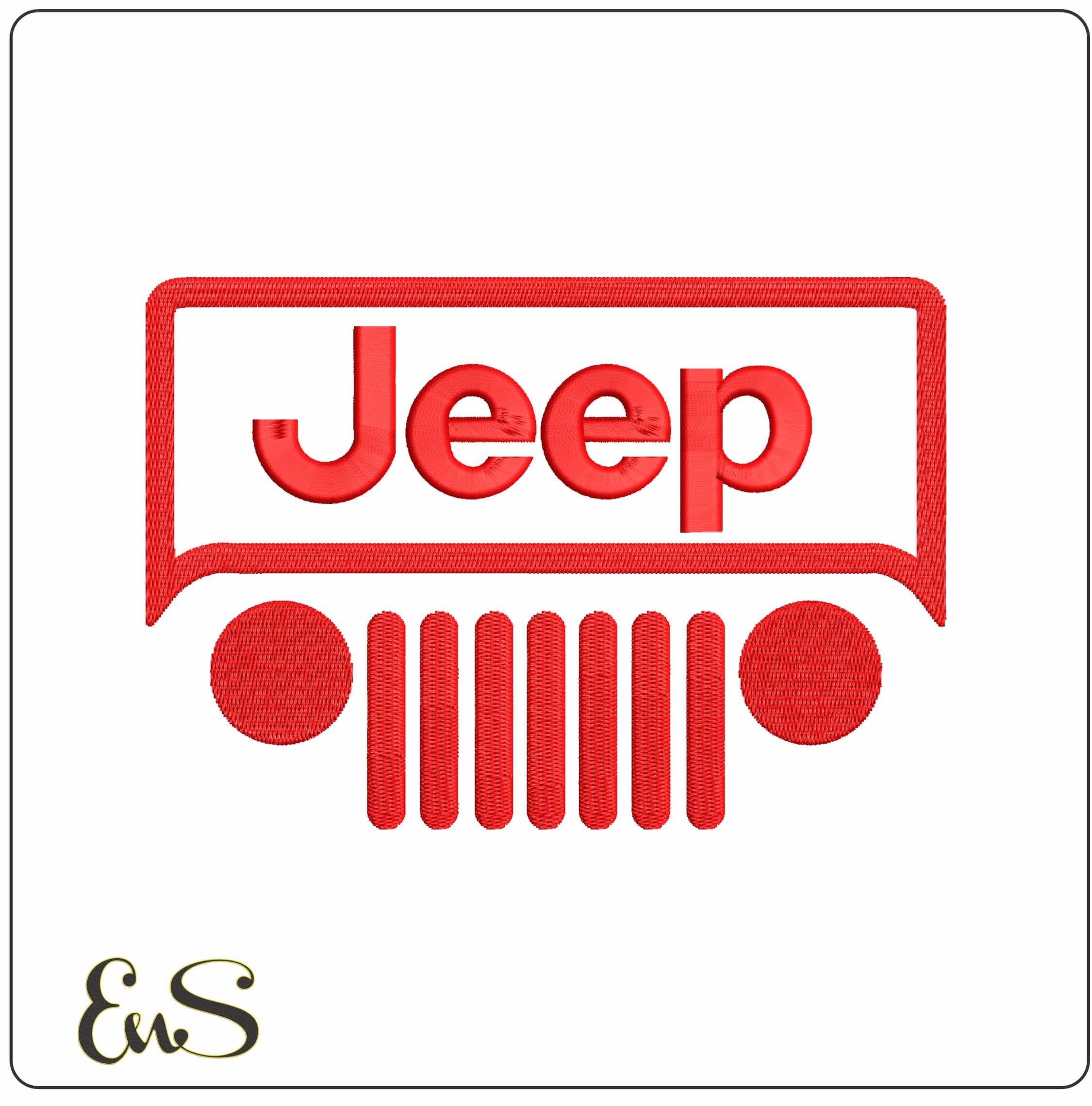 Jeep Grille - Elegant embroidery design file - instant download