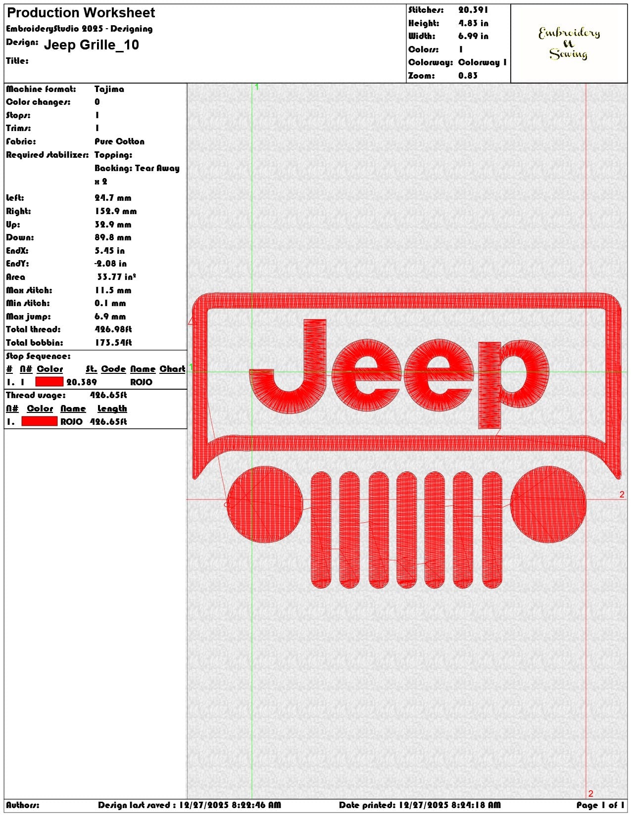 Jeep Grille - Elegant embroidery design file - instant download — view 3