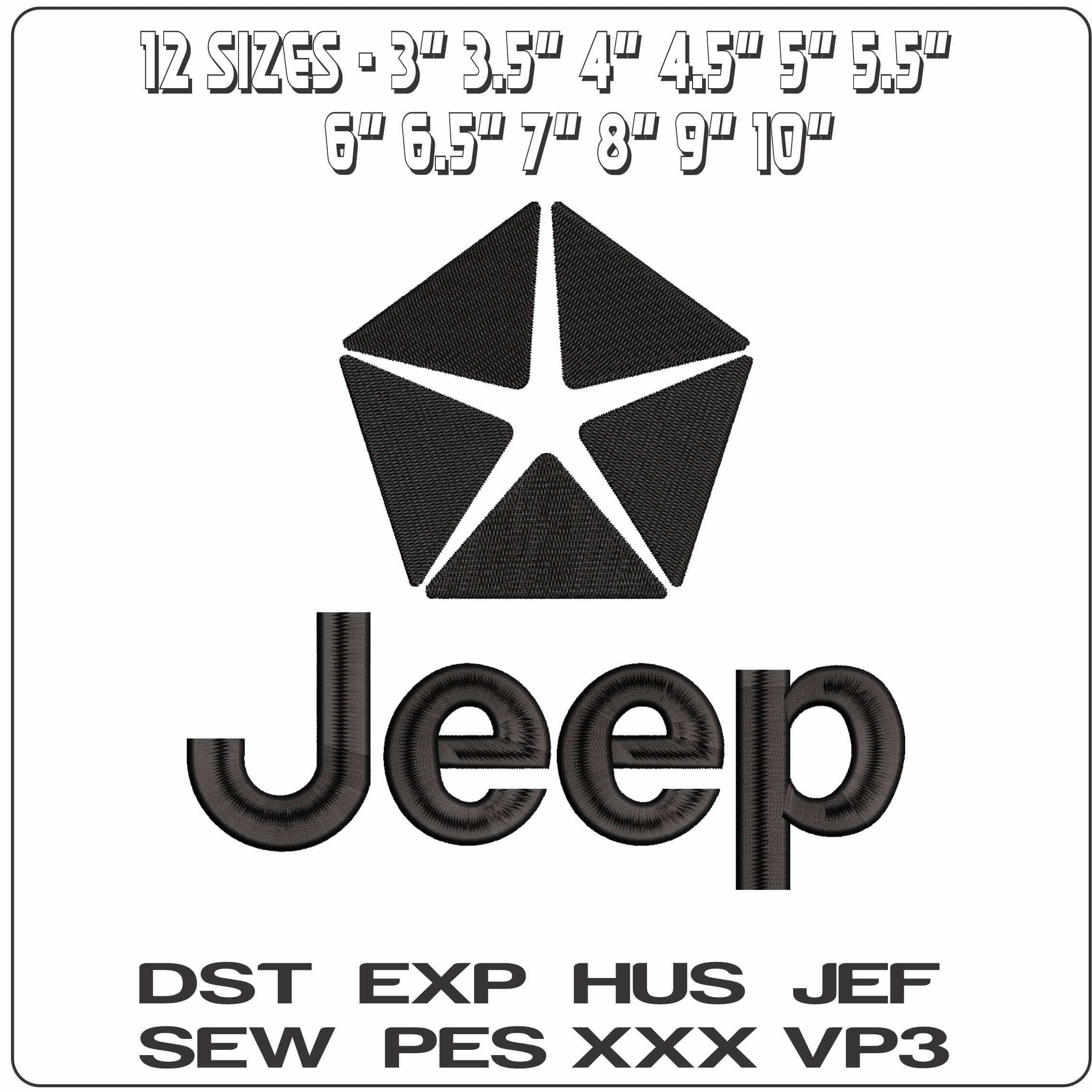 Jeep Logo - Elegant embroidery design file - instant download — view 2
