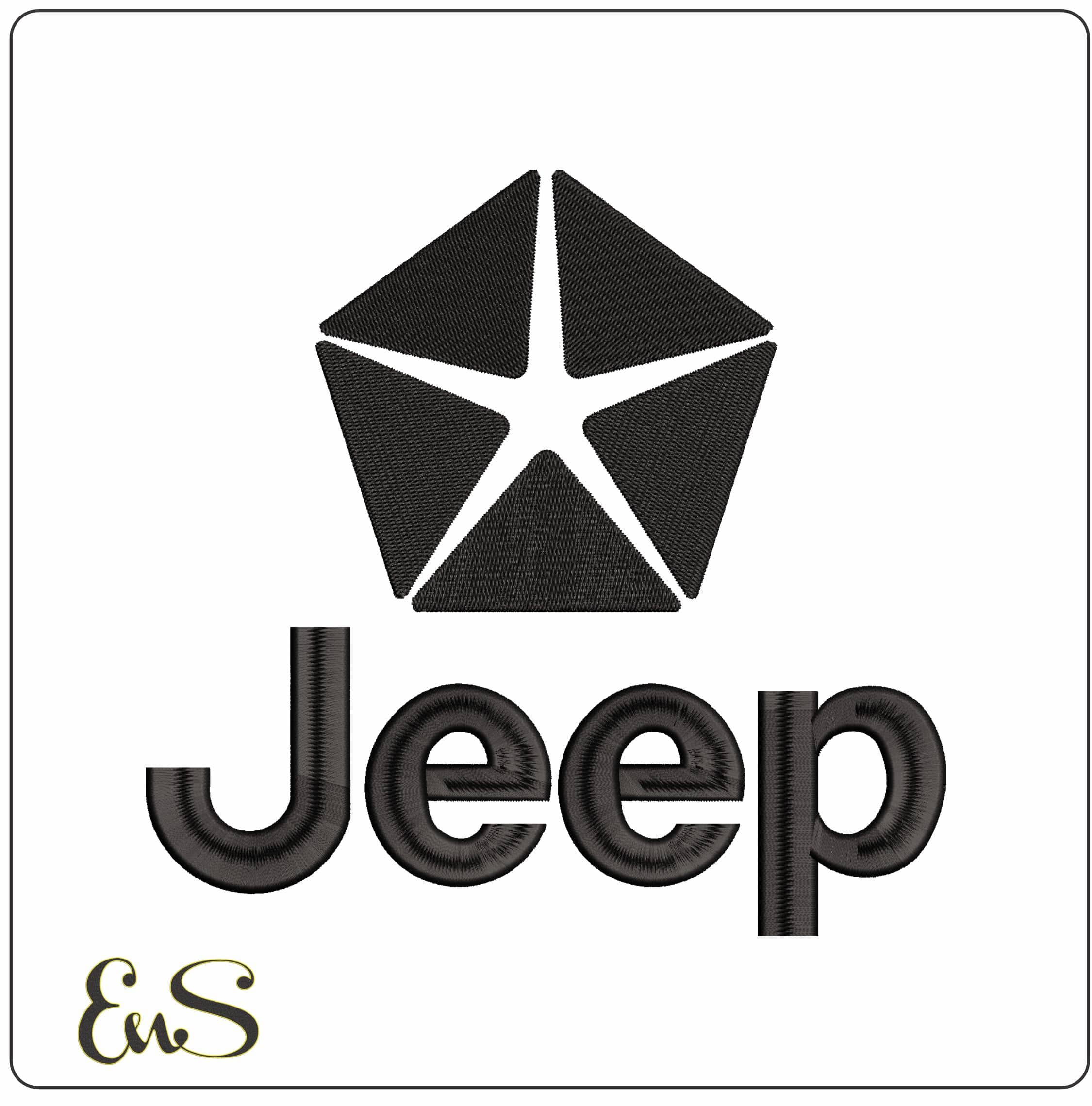 Jeep Logo - Elegant embroidery design file - instant download
