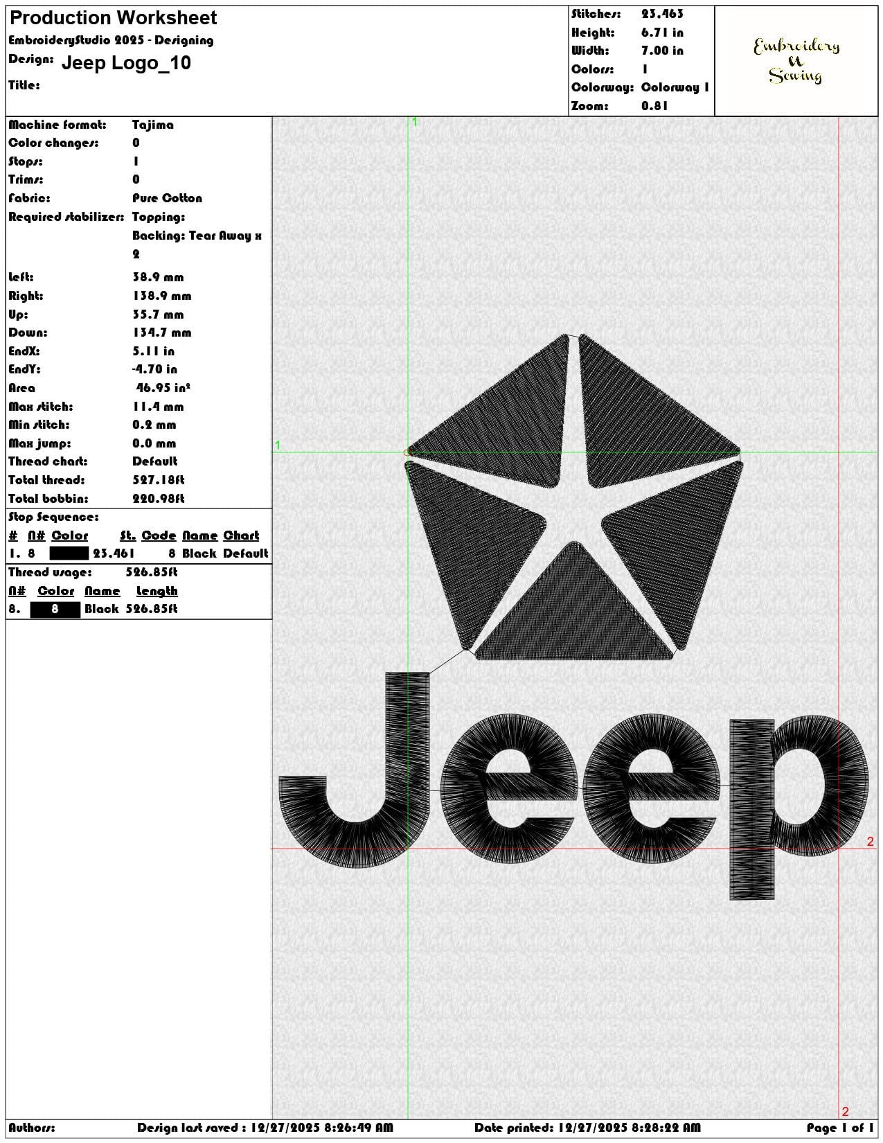 Jeep Logo - Elegant embroidery design file - instant download — view 3