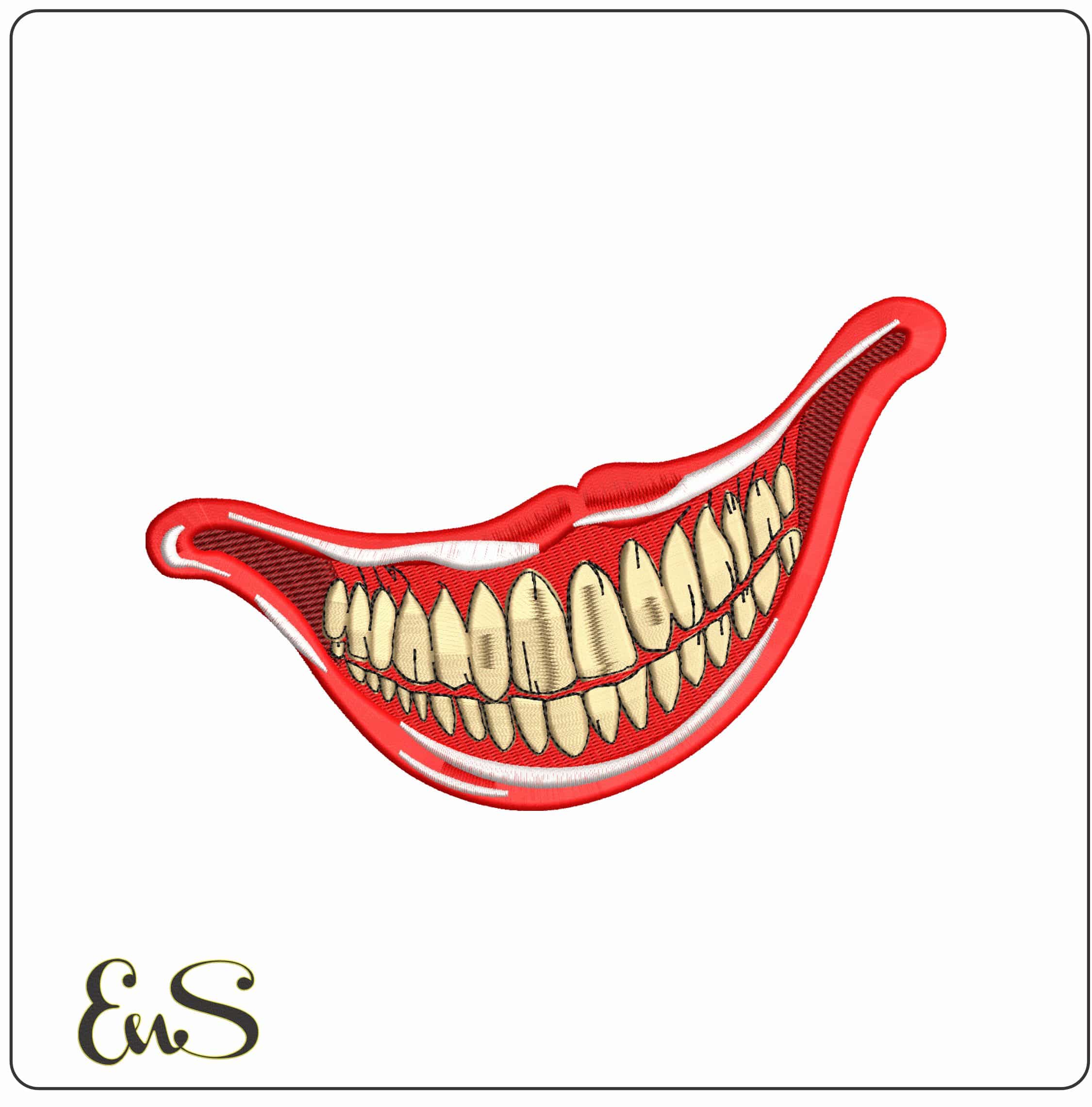 Joker Smile - Elegant embroidery design file - instant download