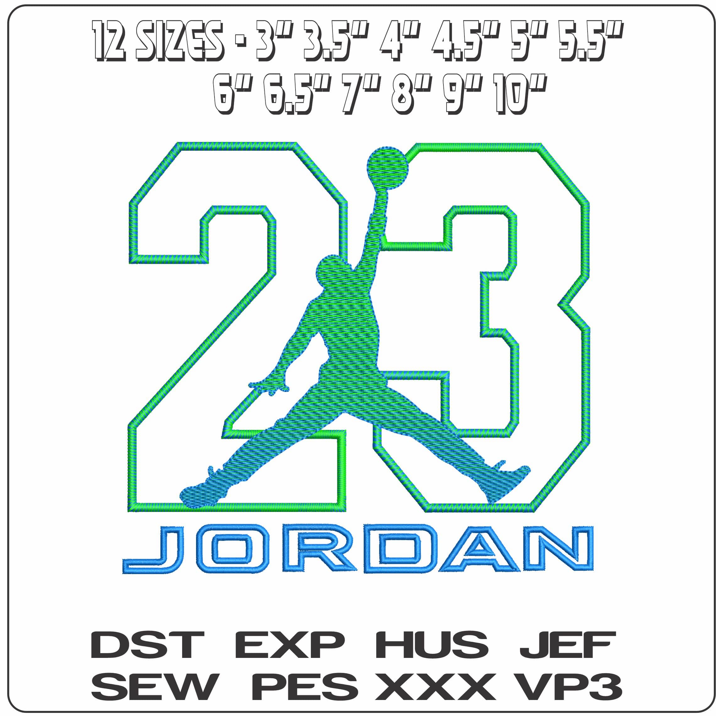 Jordan Logo 23 - Elegant embroidery design file - instant download — view 2