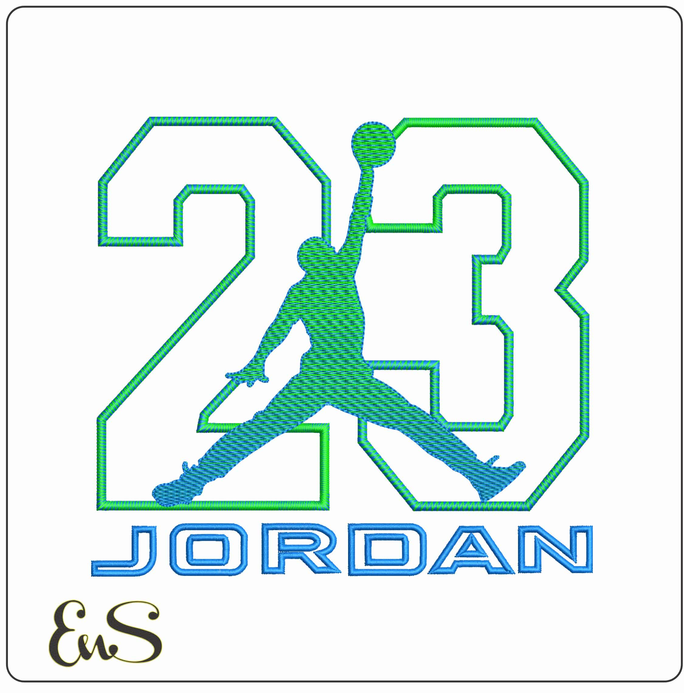 Jordan Logo 23 - Elegant embroidery design file - instant download