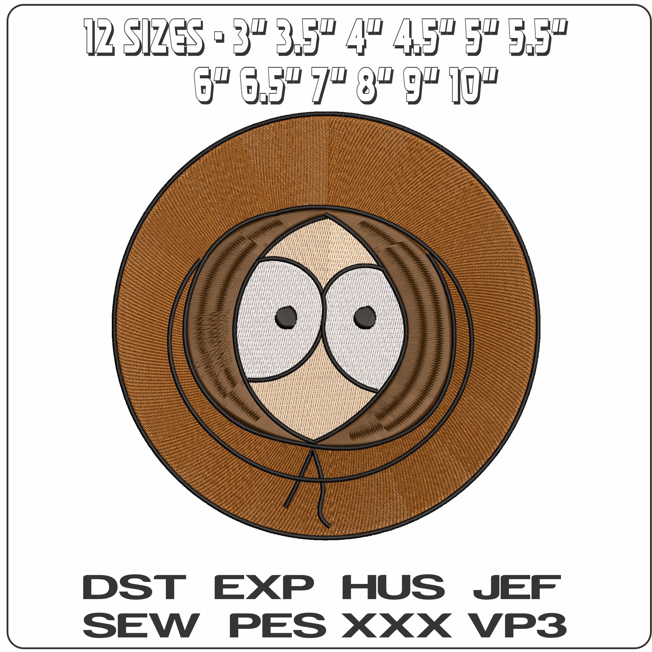 Kenny McCormick South Park - Elegant embroidery design file - instant download — view 2