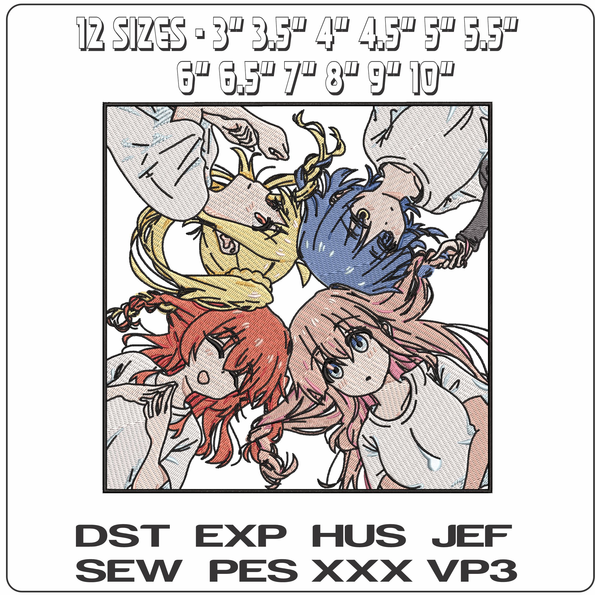 Kessoku Band Anime - Elegant embroidery design file - instant download — view 2