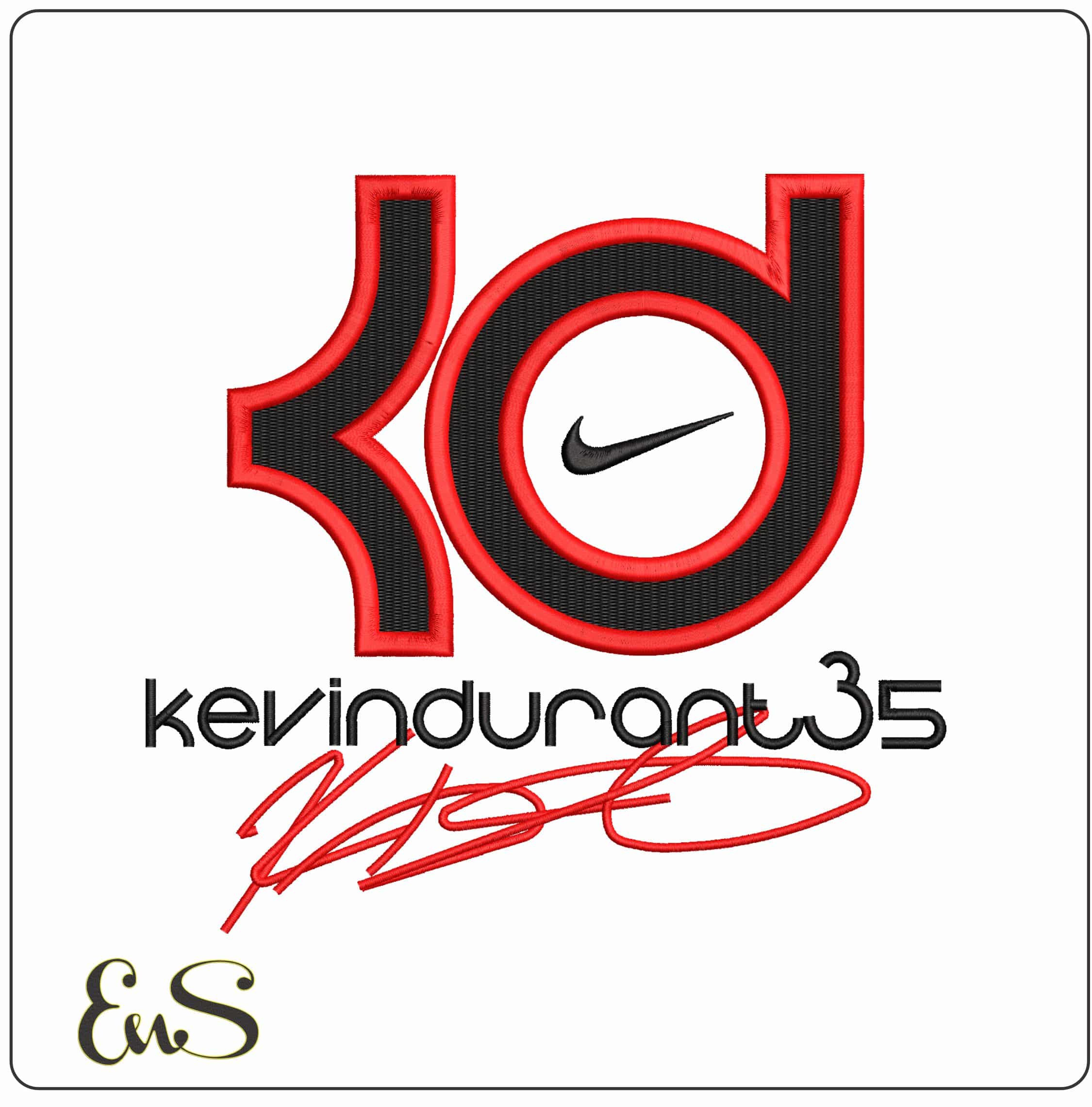 Kevin Durant Filled in Logo Nike - Elegant embroidery design file - instant download