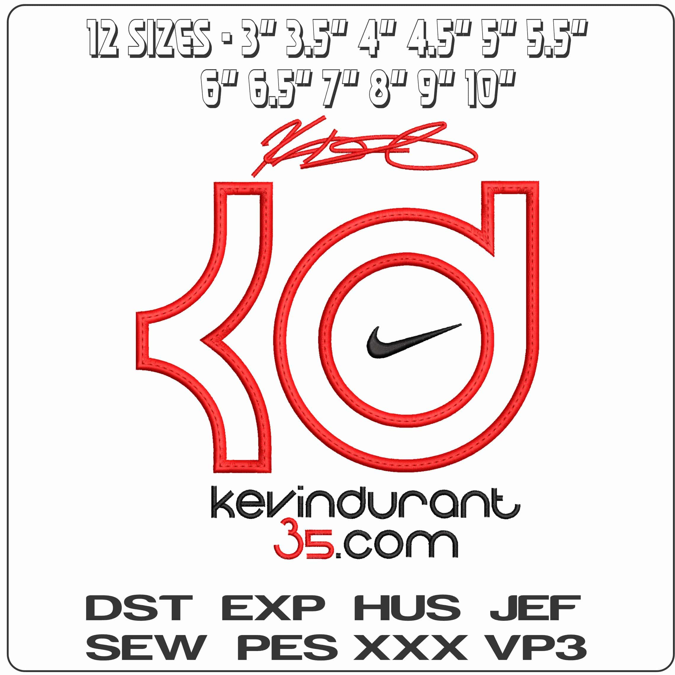 Kevin Durant Logo Nike - Elegant embroidery design file - instant download — view 2