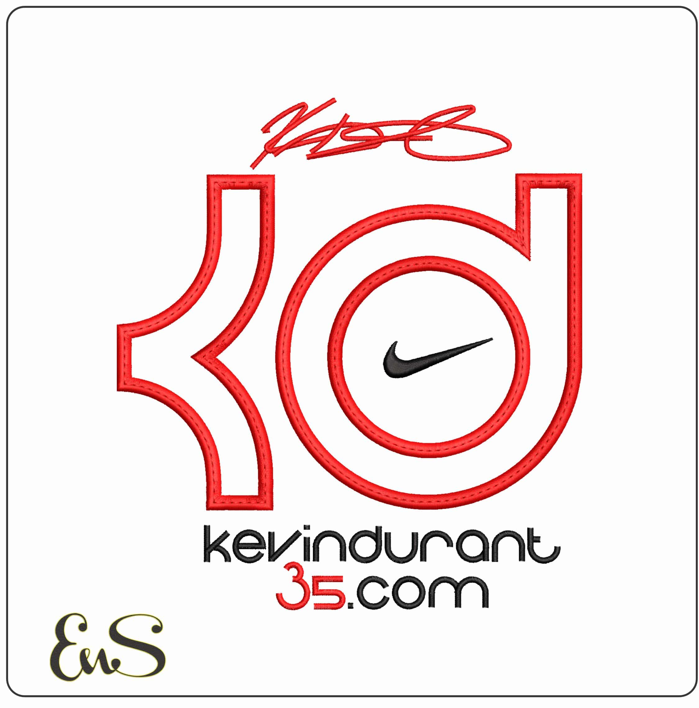 Kevin Durant Logo Nike - Elegant embroidery design file - instant download