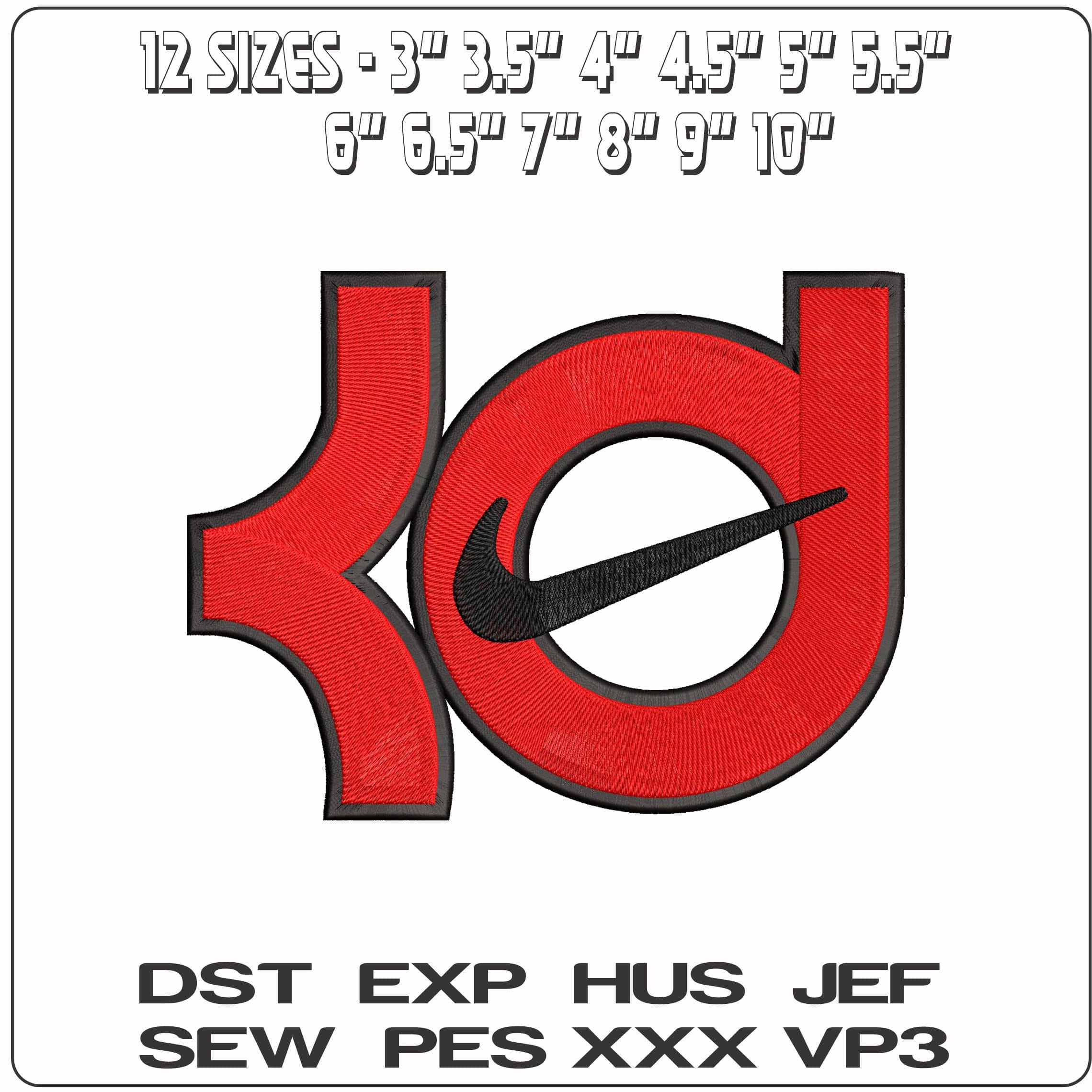 Kevin Durant Nike - Elegant embroidery design file - instant download — view 2