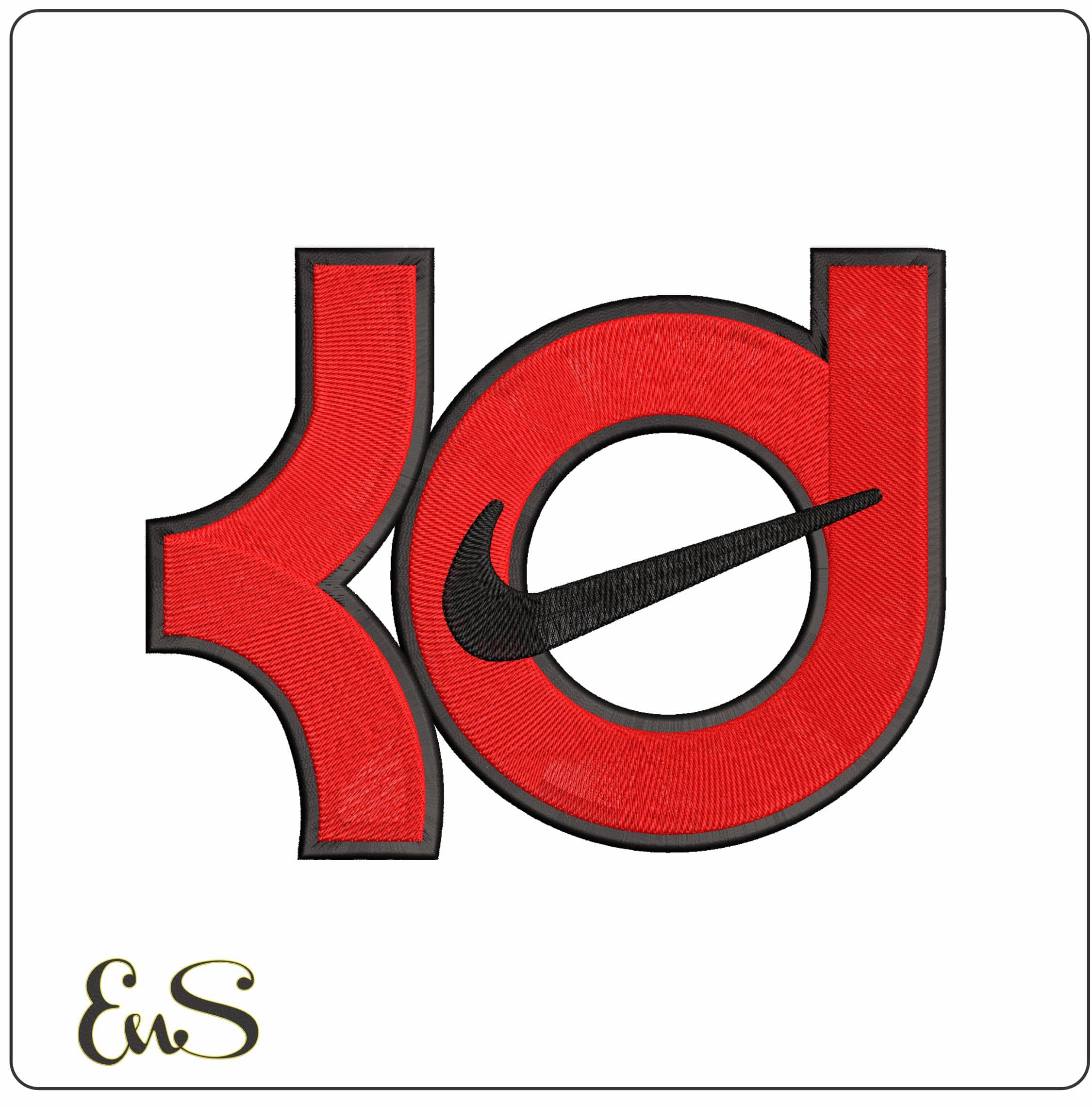 Kevin Durant Nike - Elegant embroidery design file - instant download