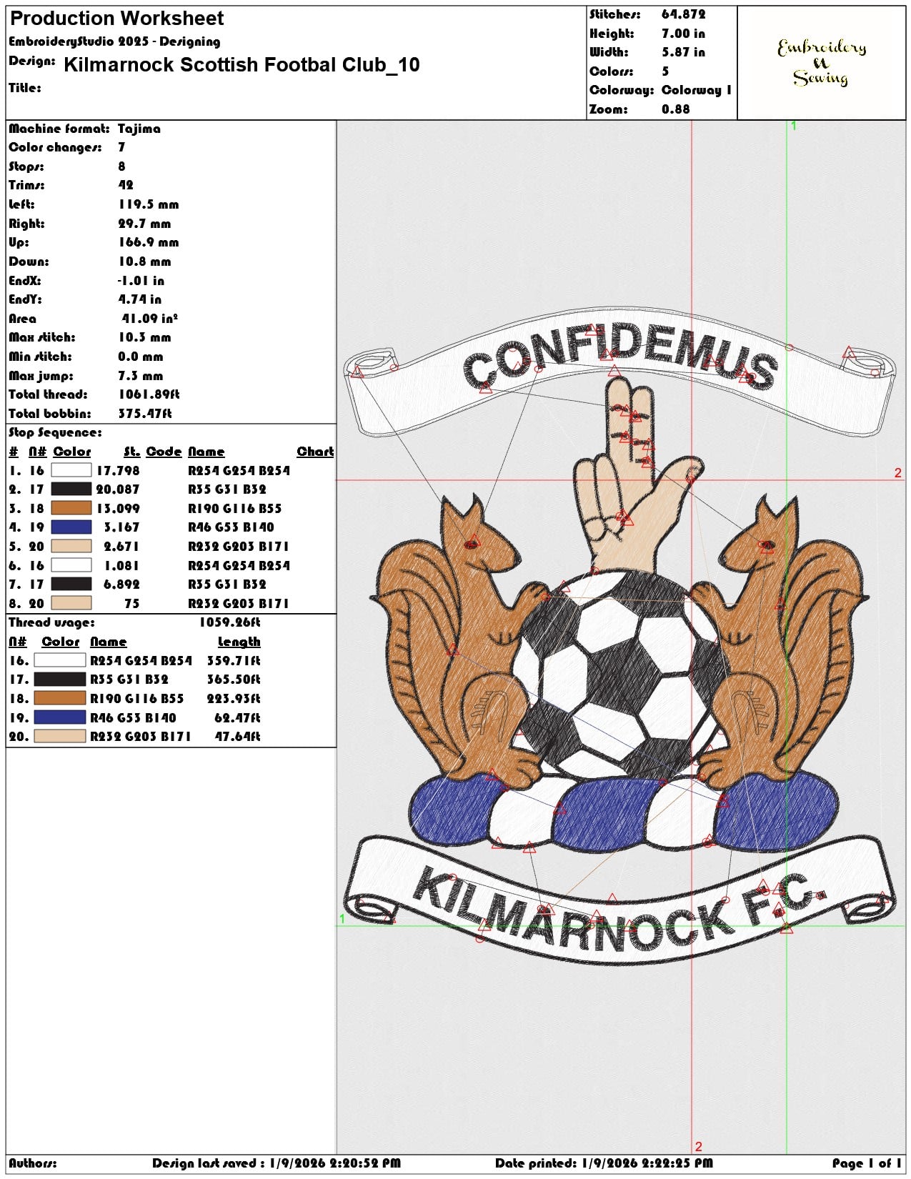 Kilmarnock Scottish Footbal Club  - Elegant embroidery design file - instant download — view 3