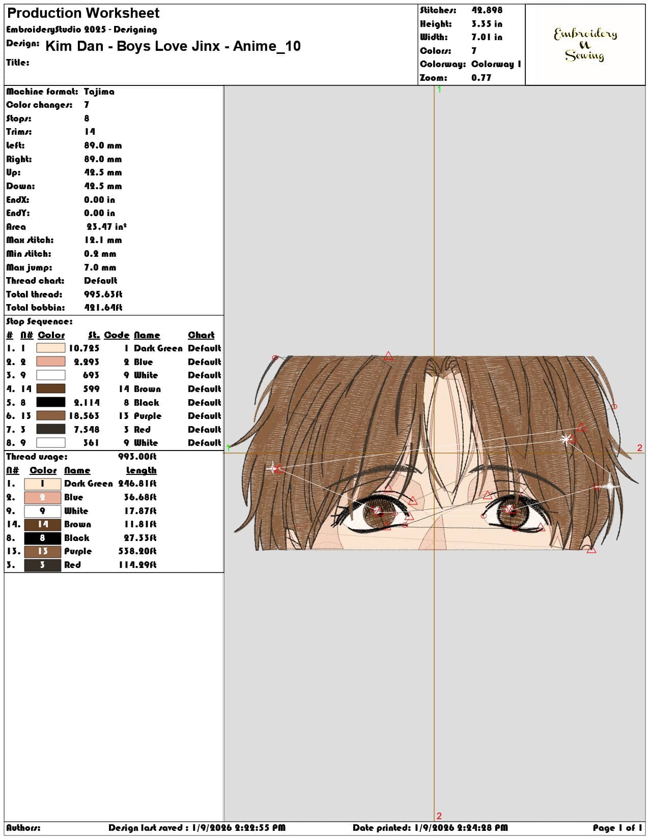 Kim Dan Boys Love Jinx Anime  - Elegant embroidery design file - instant download — view 3
