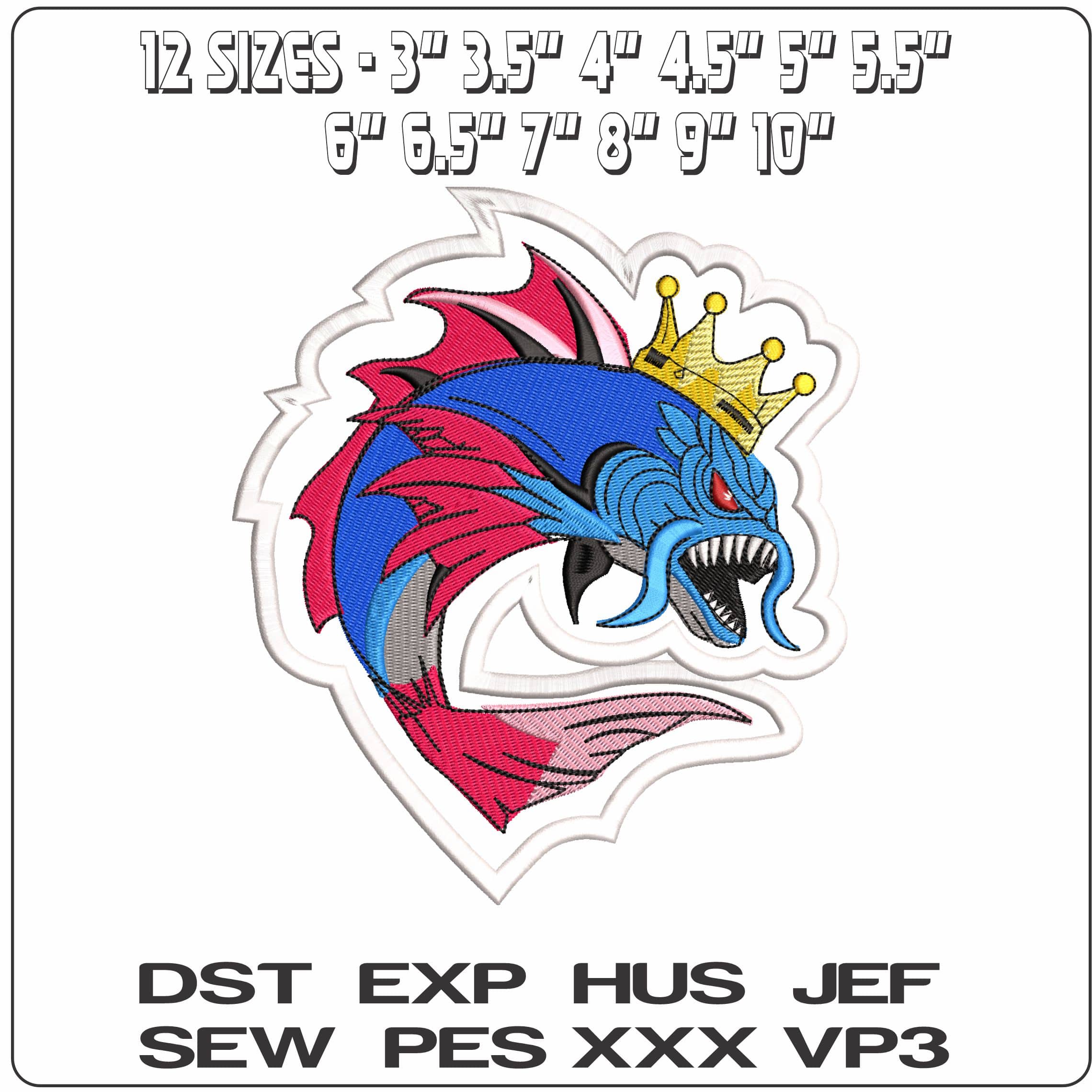 King Fish No Background  - Elegant embroidery design file - instant download — view 2