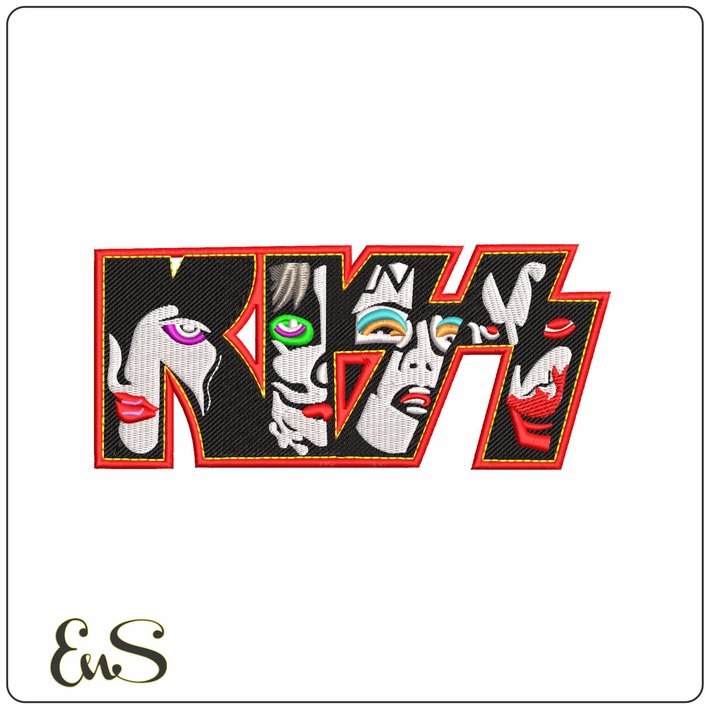 Kiss Rock Band  - Elegant embroidery design file - instant download