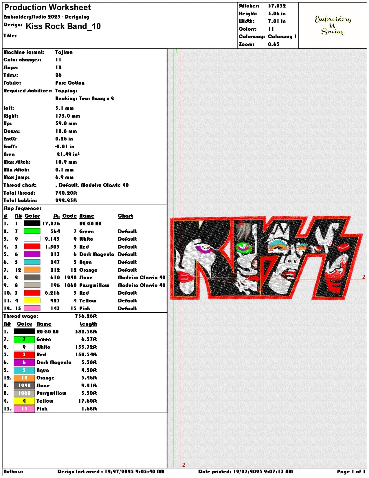 Kiss Rock Band  - Elegant embroidery design file - instant download — view 3