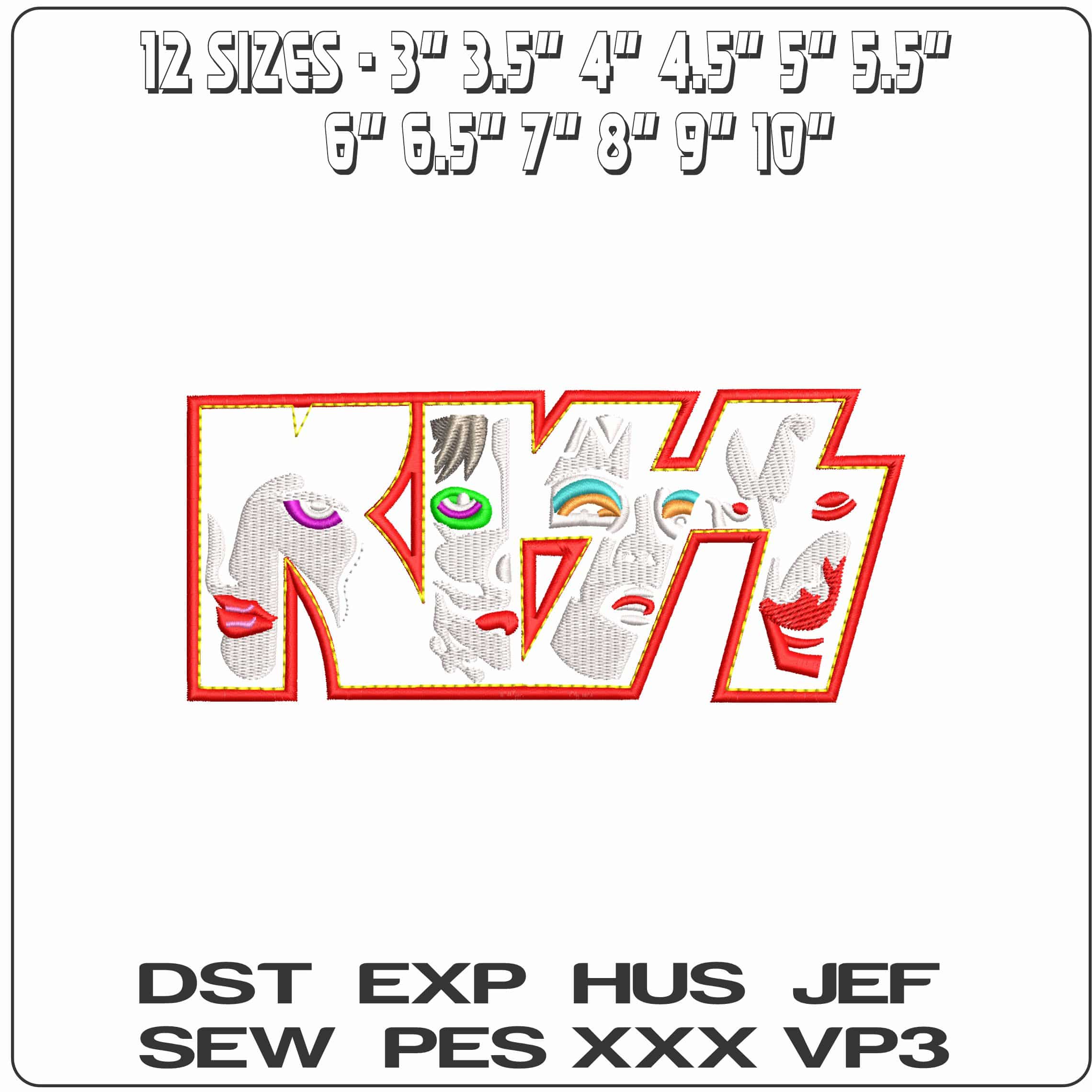 Kiss Rock Band No Background  - Elegant embroidery design file - instant download — view 2