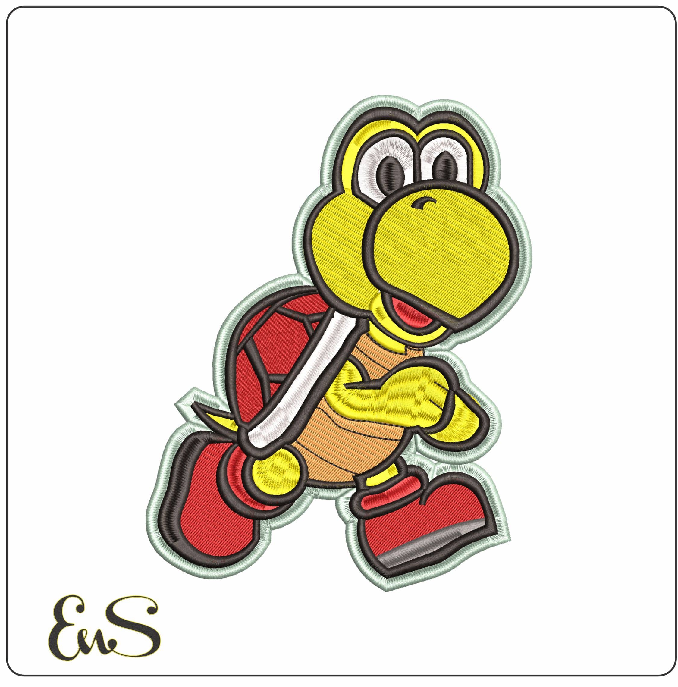 Koopa Troopa Turtle Super Mario Bros  - Elegant embroidery design file - instant download
