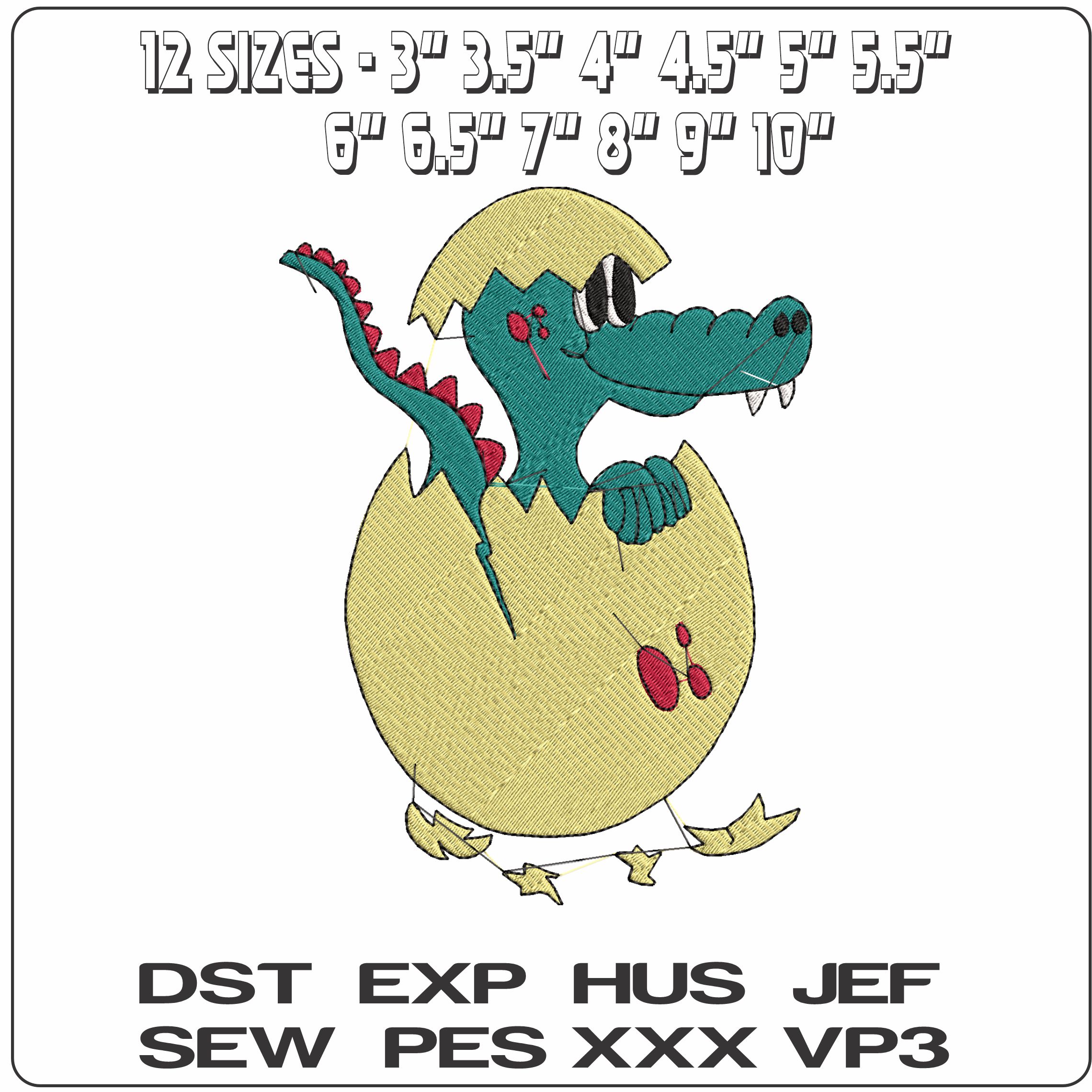 Krokodil  - Elegant embroidery design file - instant download — view 2