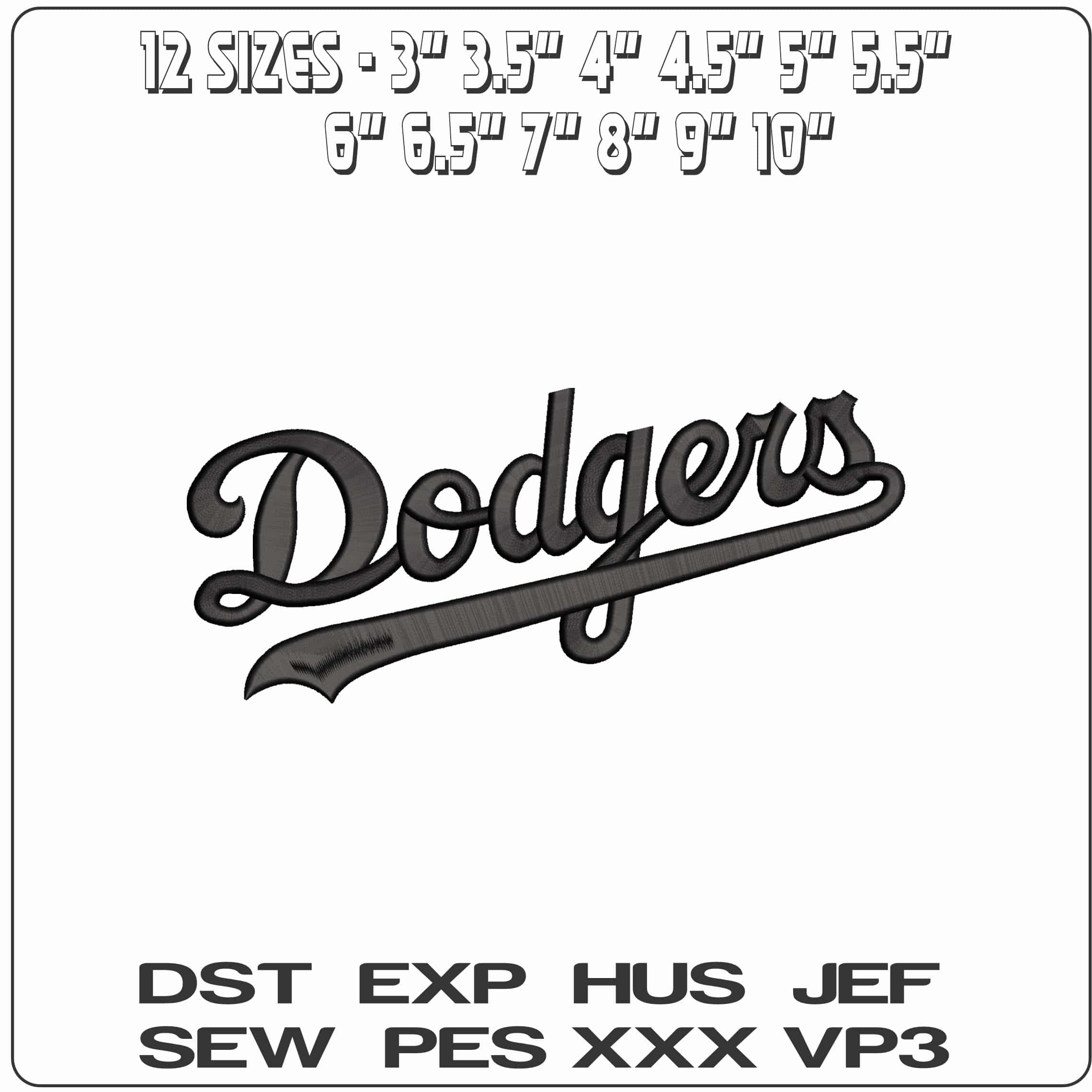 LA Dodgers 3d  - Elegant embroidery design file - instant download — view 2