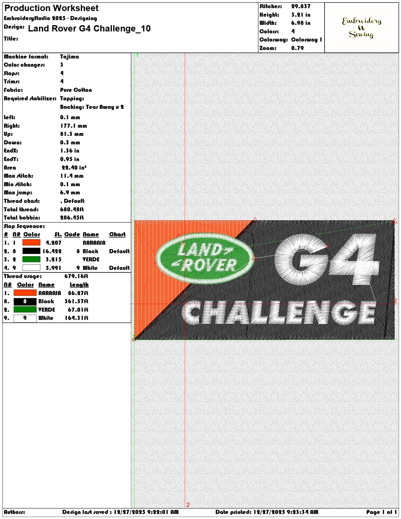 Land Rover G4 Challenge  - Elegant embroidery design file - instant download — view 3