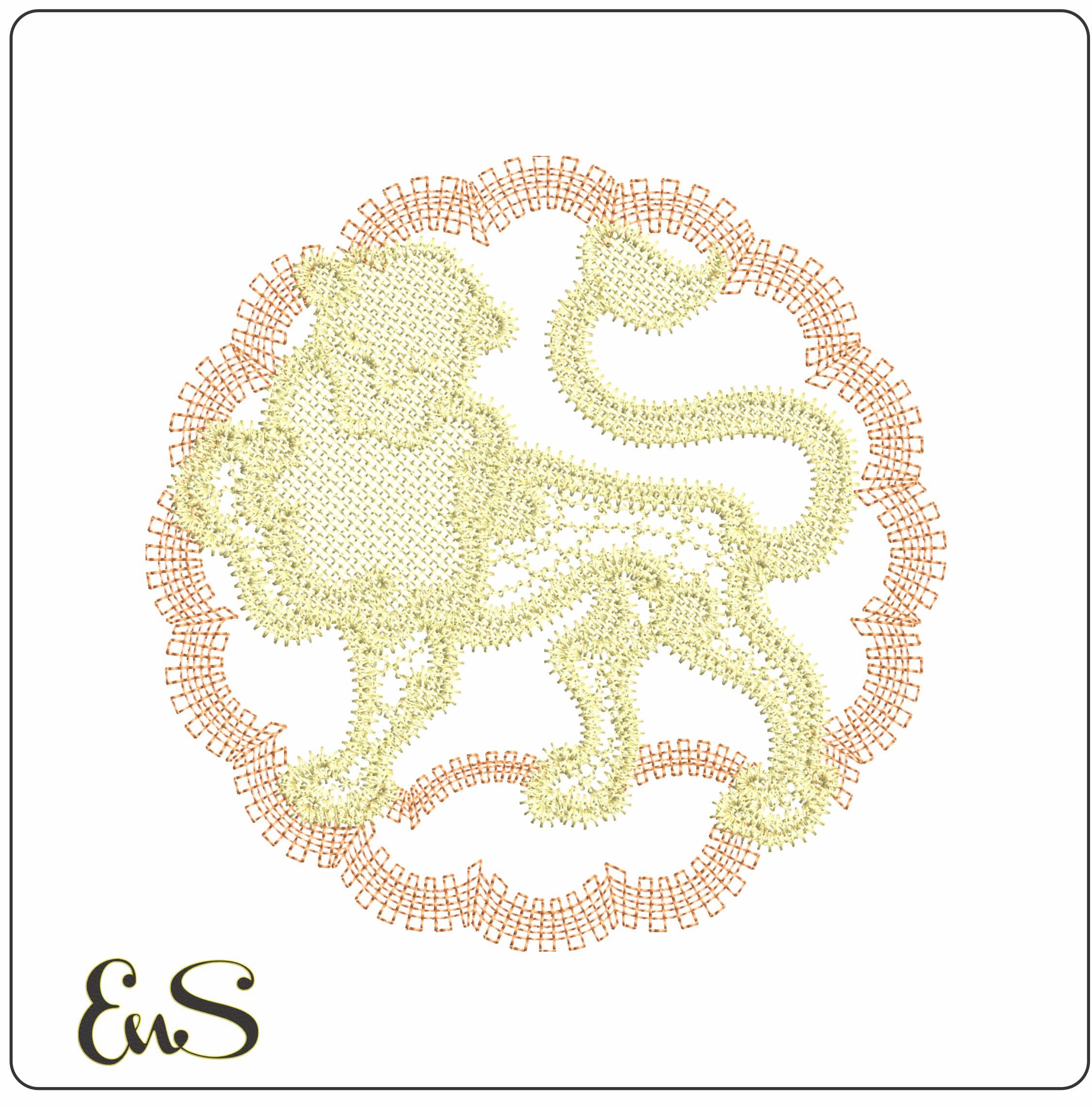 Leo L  - Elegant embroidery design file - instant download
