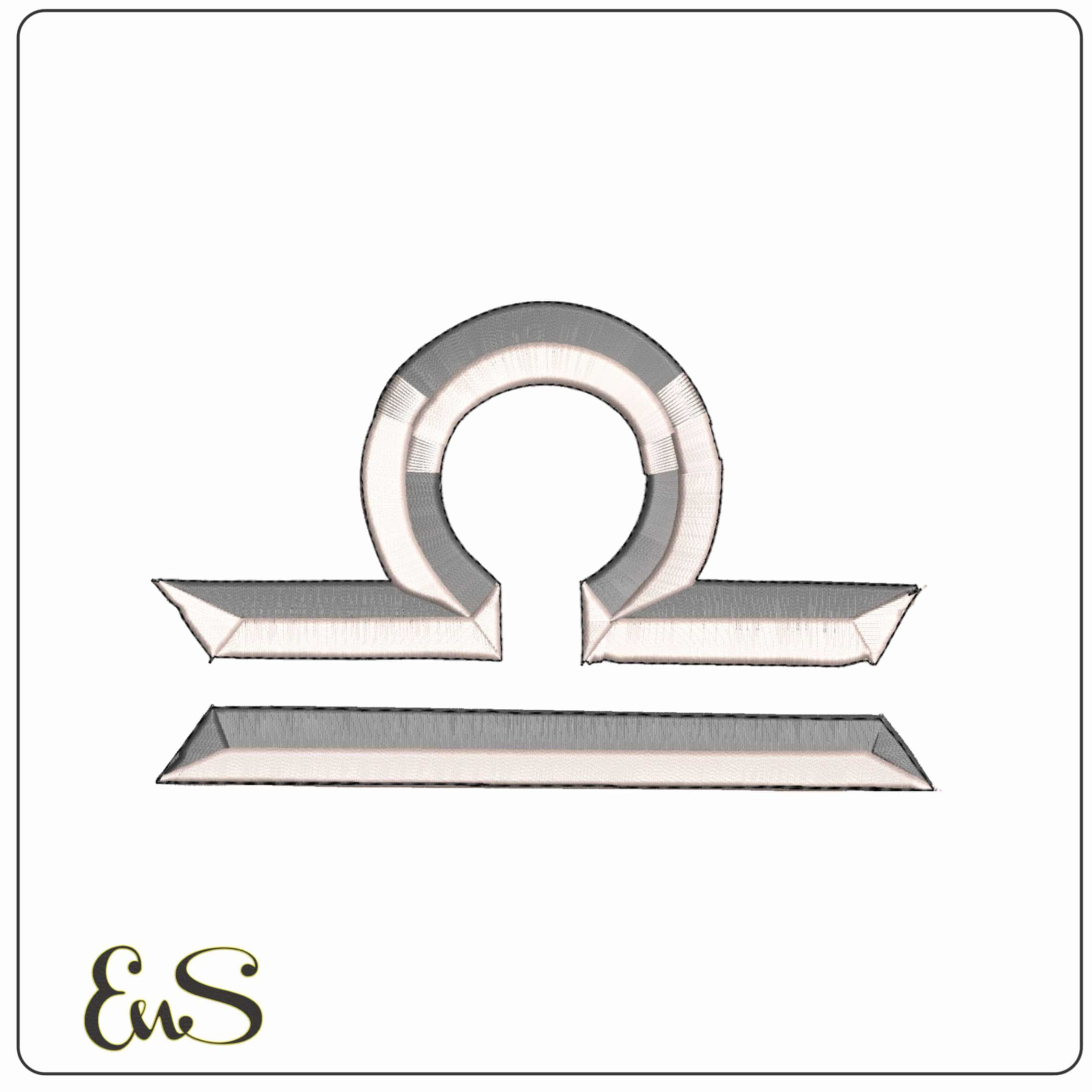 Libra Symbol Zodiac  - Elegant embroidery design file - instant download