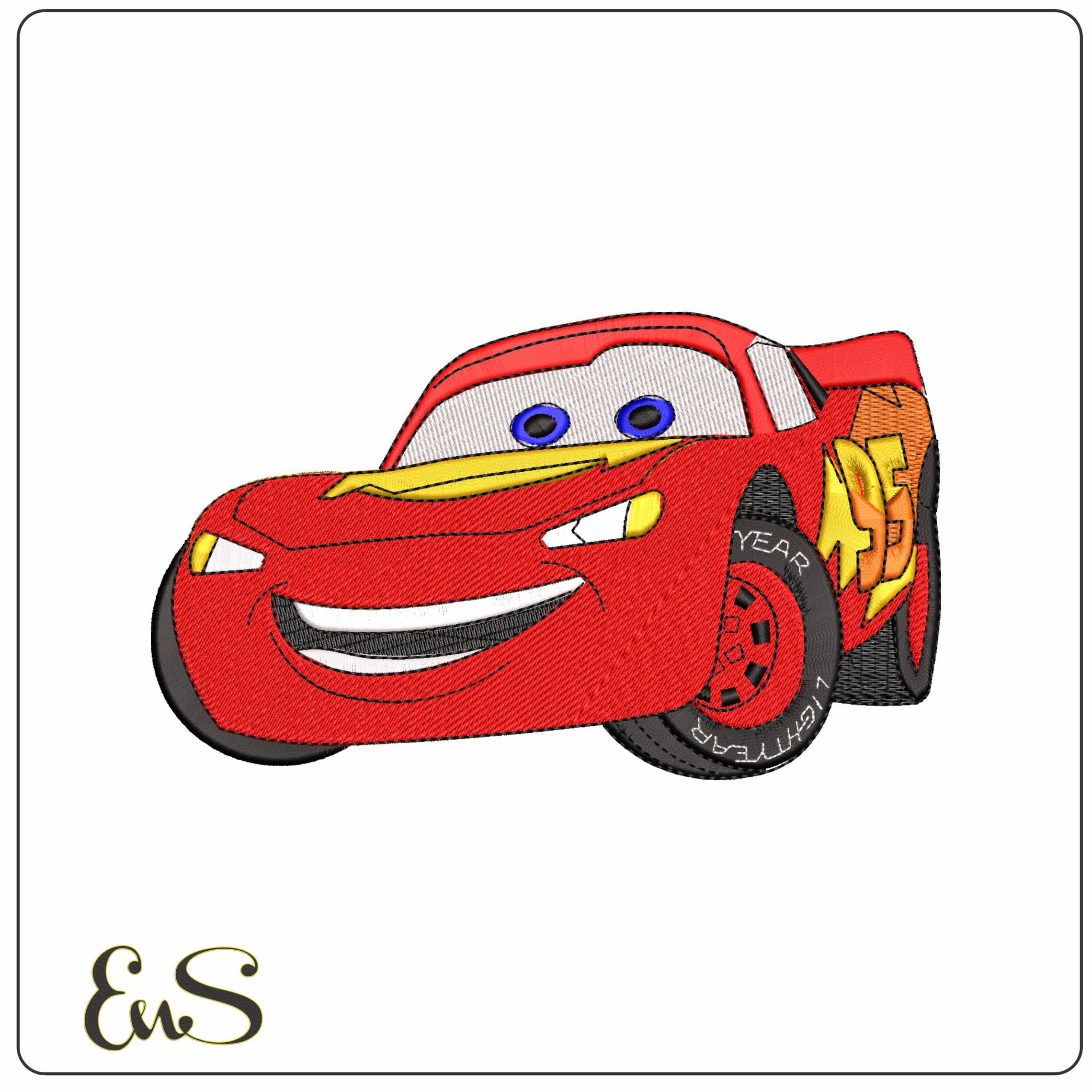 Lightning McQueen Cars  - Elegant embroidery design file - instant download