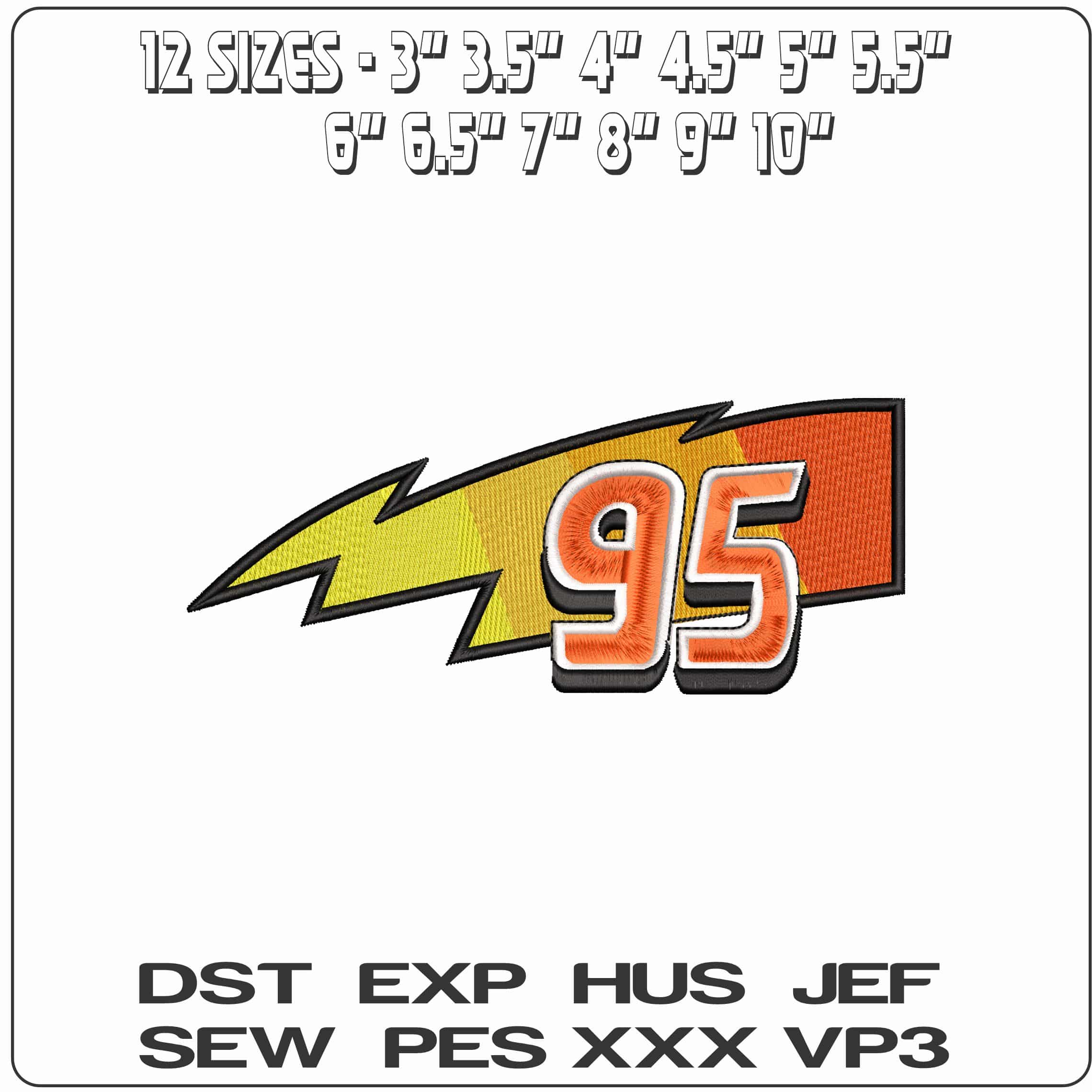 Lightning Mcqueen 95 Disney Cars  - Elegant embroidery design file - instant download — view 2