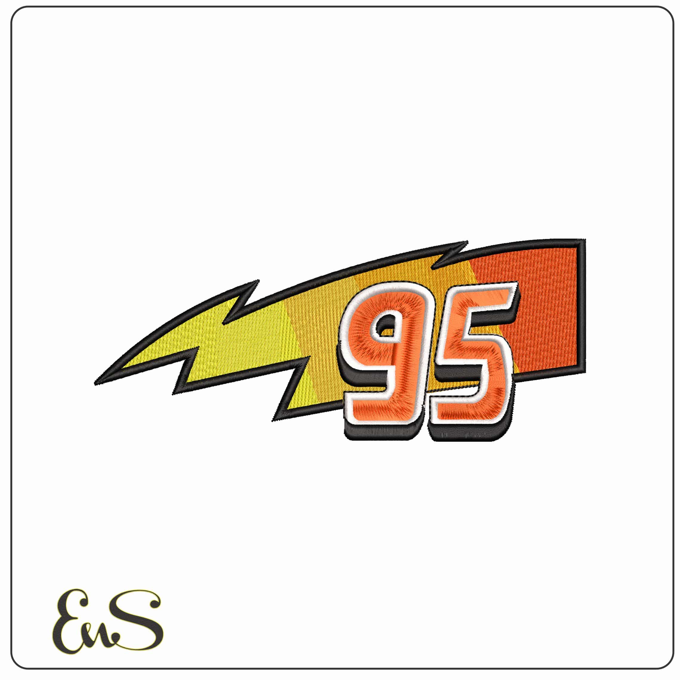 Lightning Mcqueen 95 Disney Cars  - Elegant embroidery design file - instant download