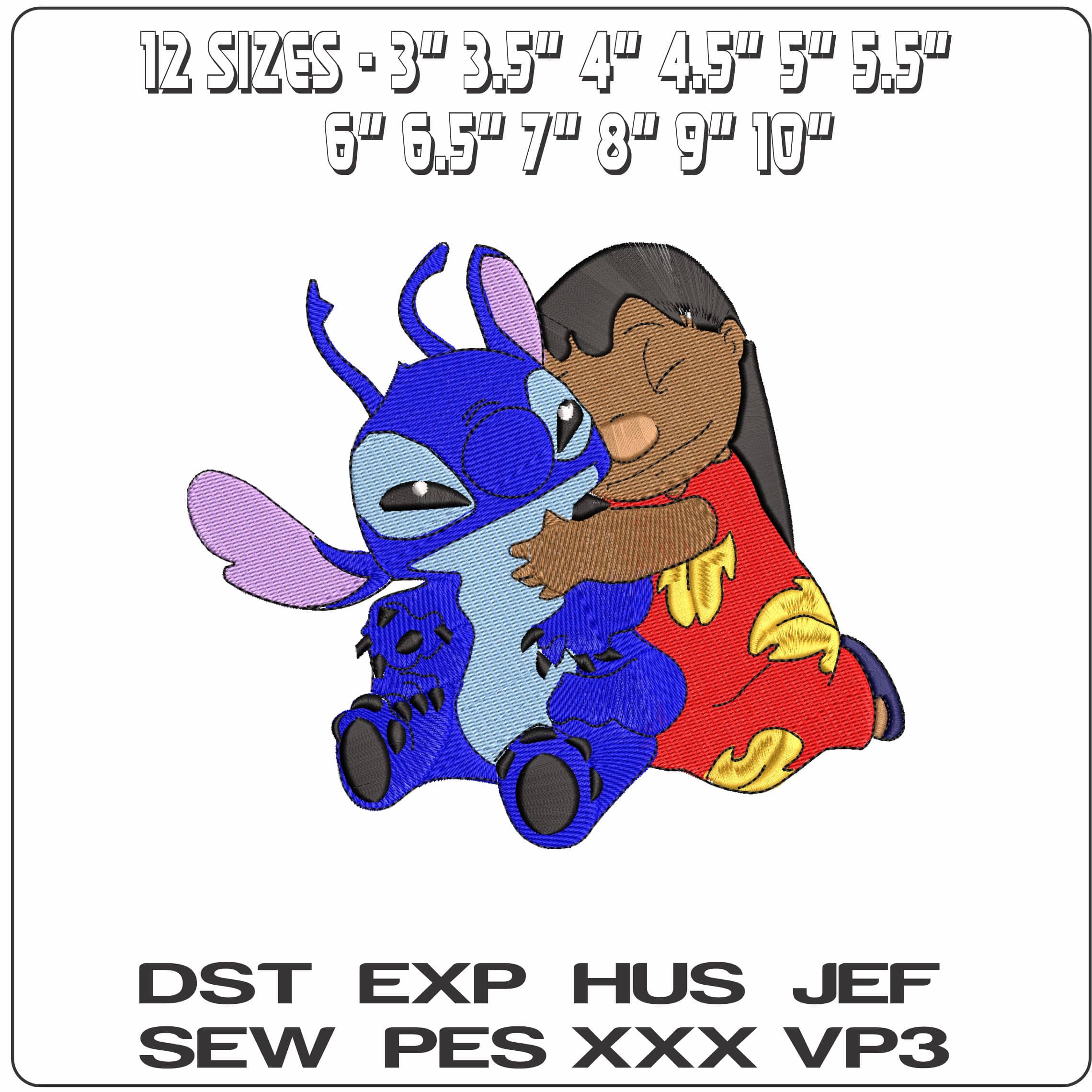Lilo Pelekai hug Stitch  - Elegant embroidery design file - instant download — view 2