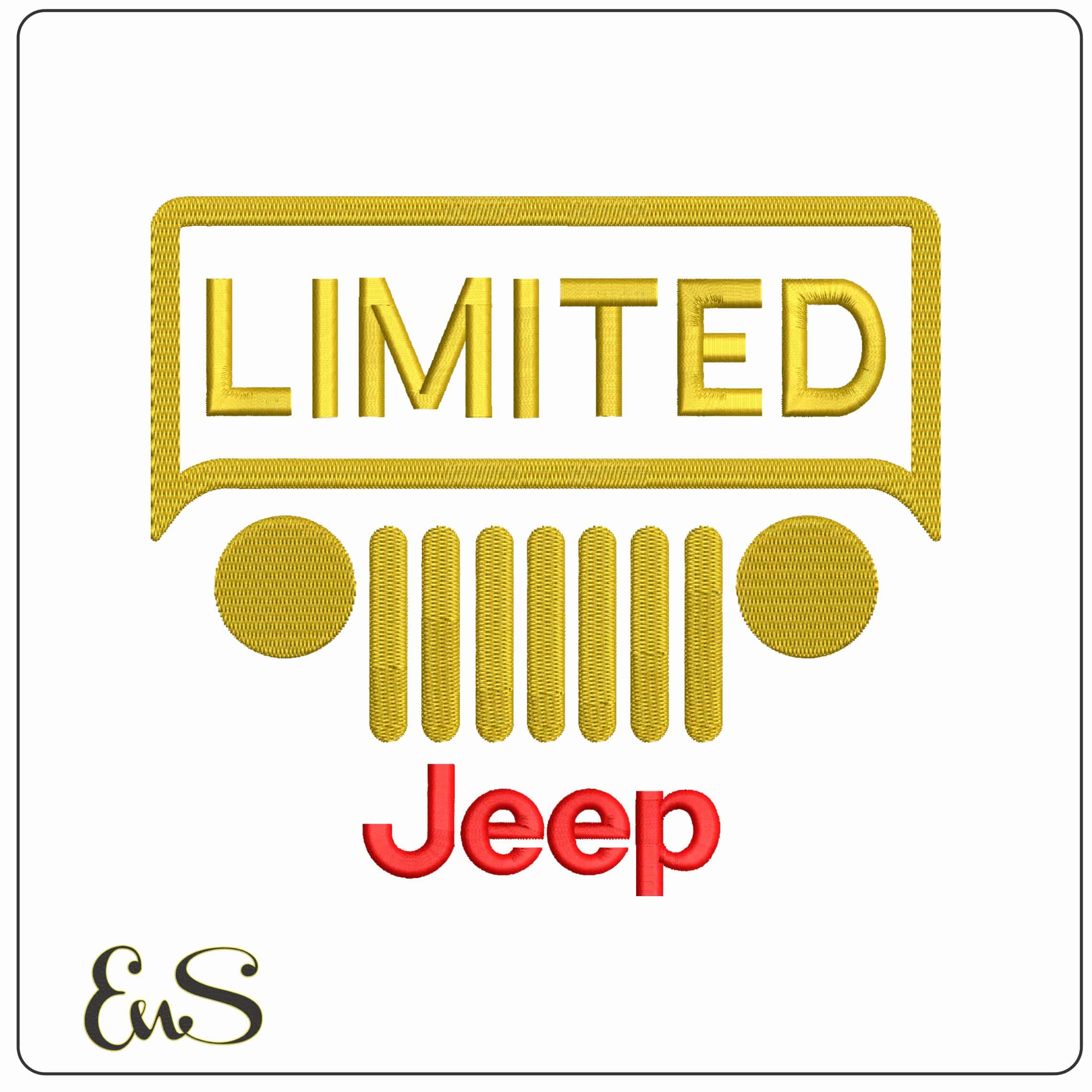 Limited Jeep Grille  - Elegant embroidery design file - instant download