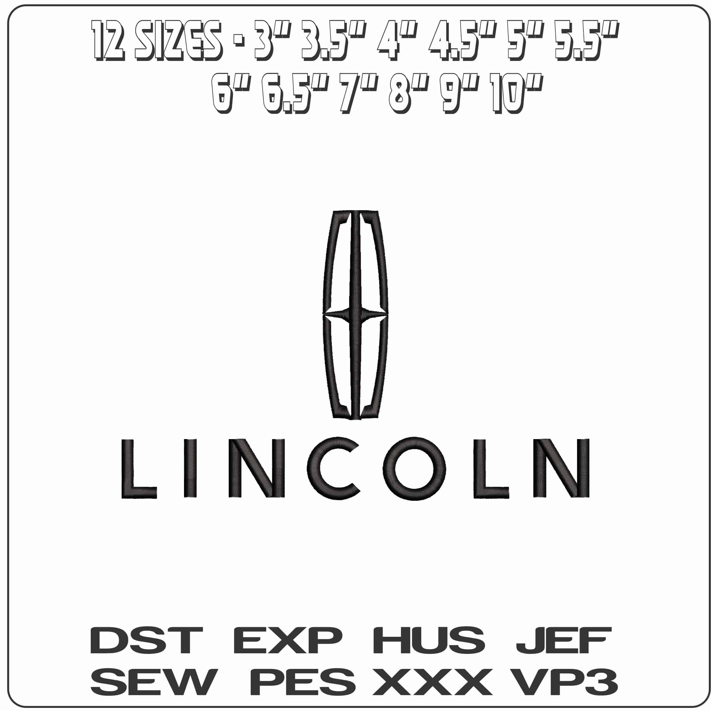 Lincoln Logo  - Elegant embroidery design file - instant download — view 2