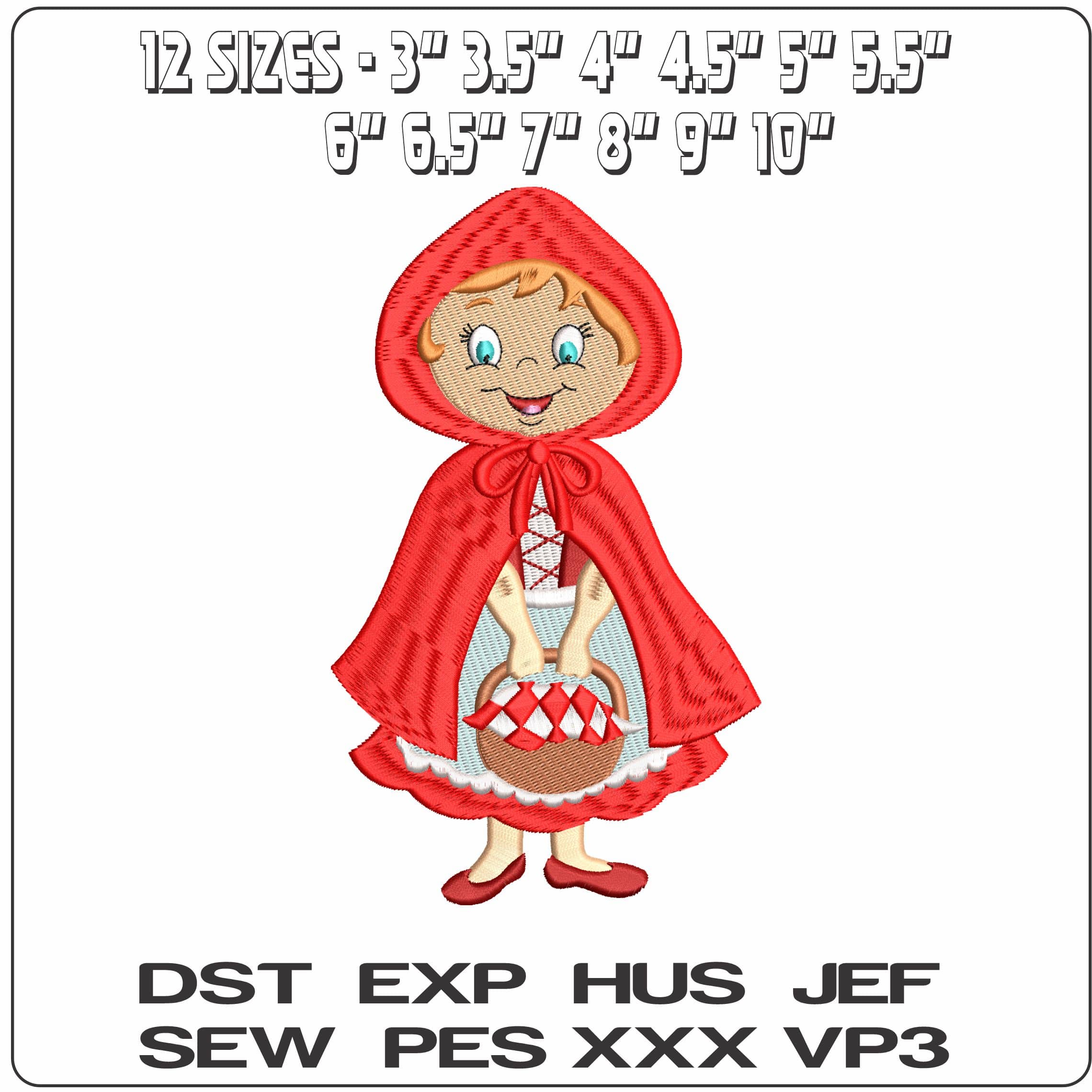 Little Red Riding Hood  - Elegant embroidery design file - instant download — view 2