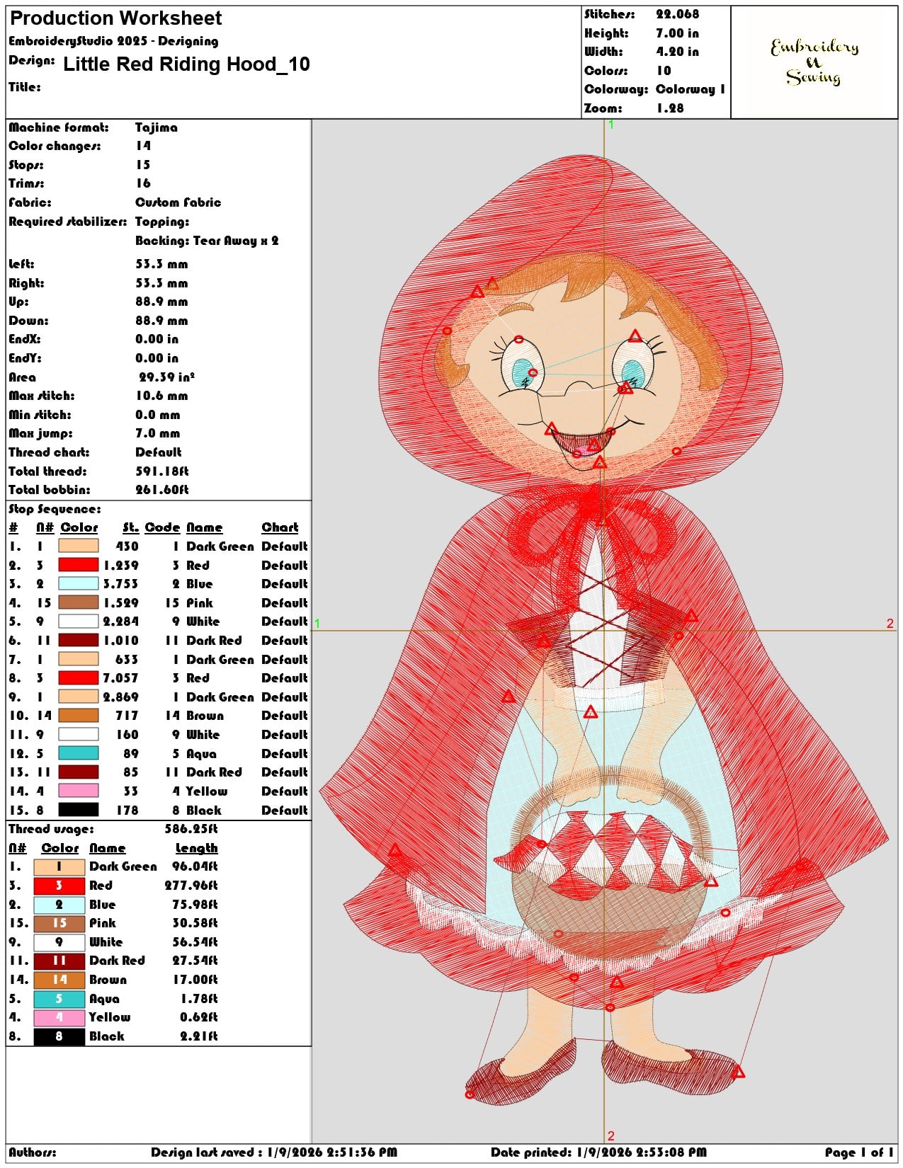 Little Red Riding Hood  - Elegant embroidery design file - instant download — view 3